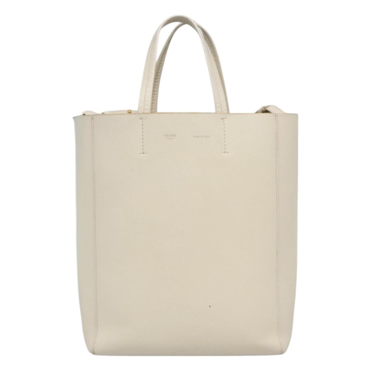 Céline Cabas Vertical Beige Leather Shoulder Bag (Pre-Owned)