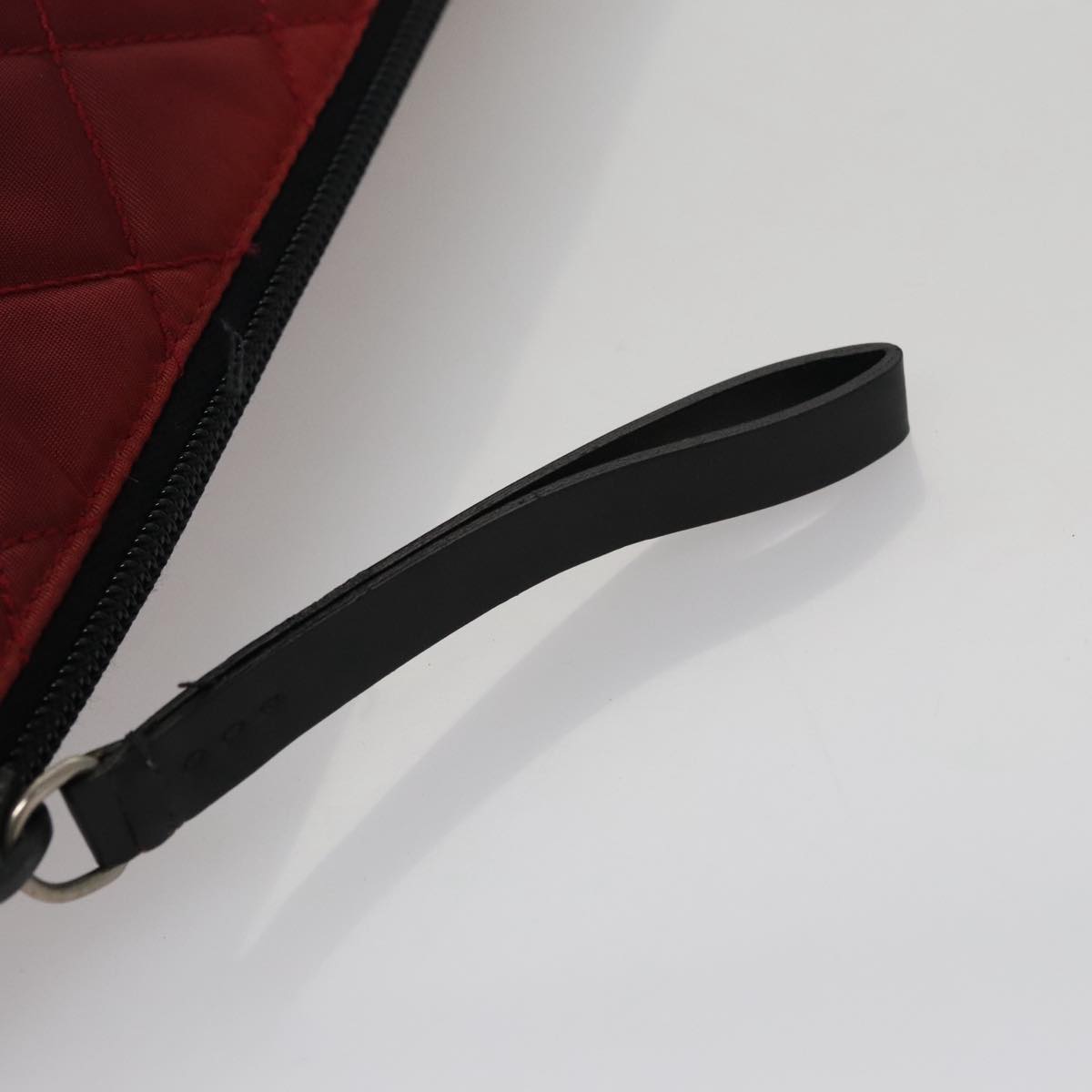 Prada Matelassé Burgundy Synthetic Clutch Bag (Pre-Owned)