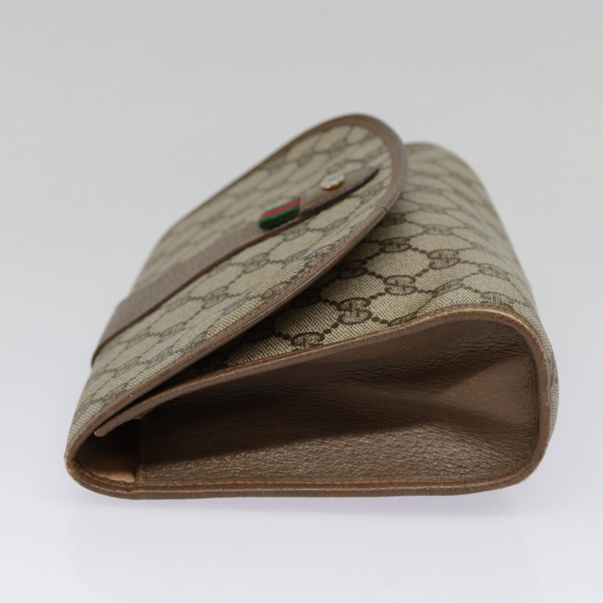 Gucci Ophidia Beige Canvas Clutch Bag (Pre-Owned)