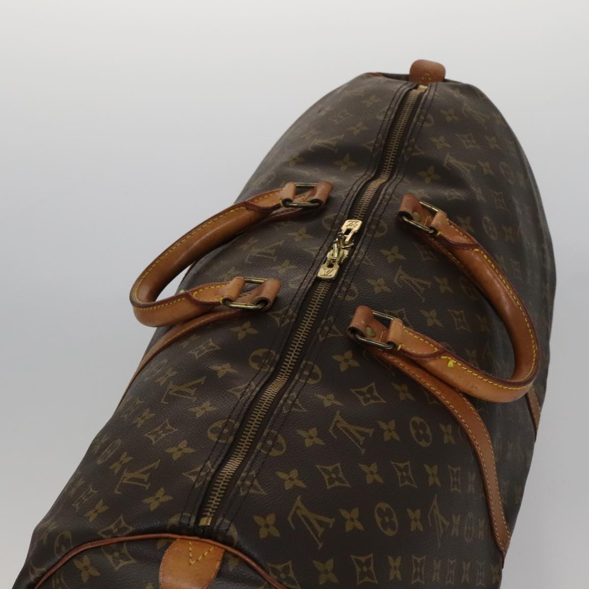 Louis Vuitton Keepall 55 Brown Leather Travel Bag (Pre-Owned)