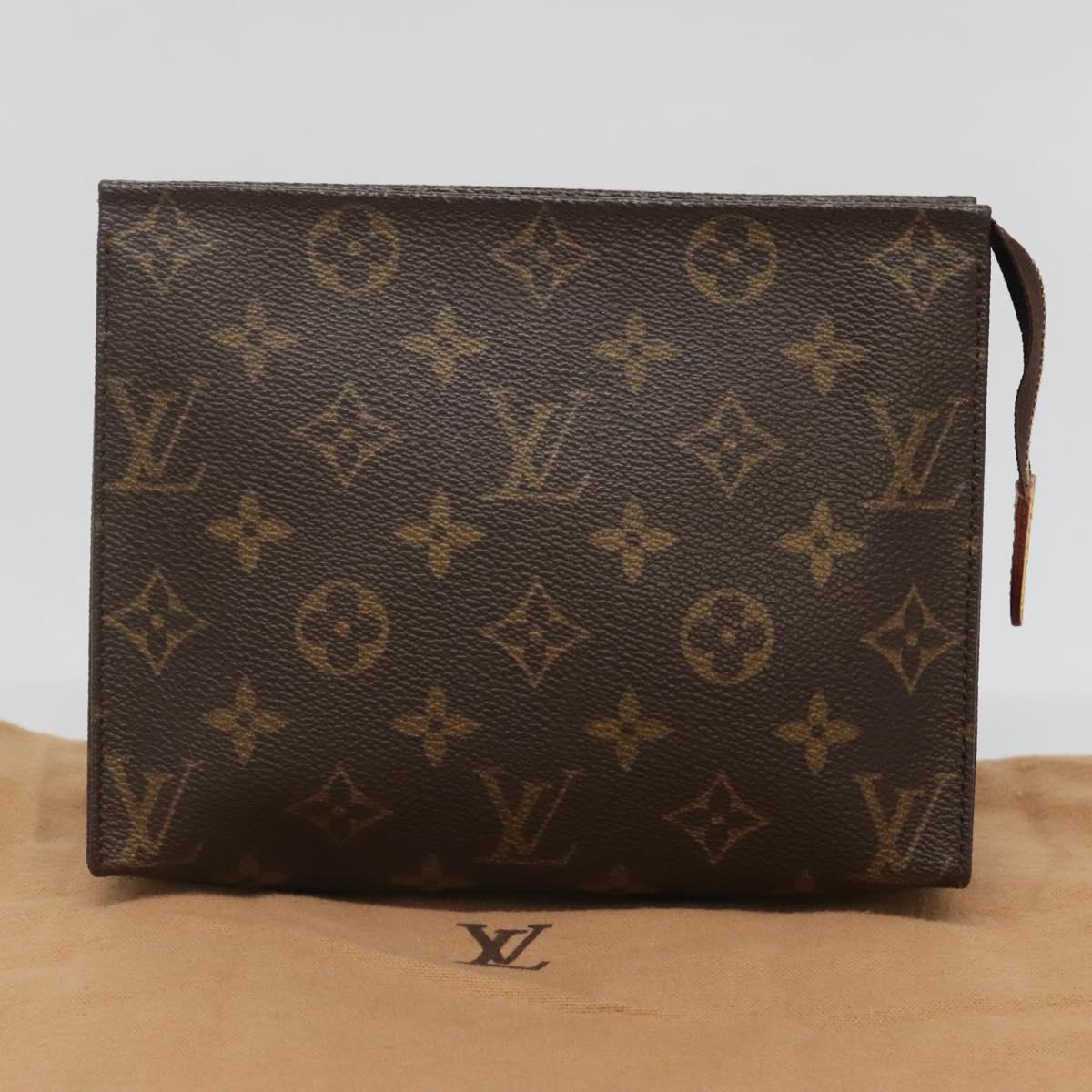 Louis Vuitton Poche Toilette Brown Canvas Clutch Bag (Pre-Owned)