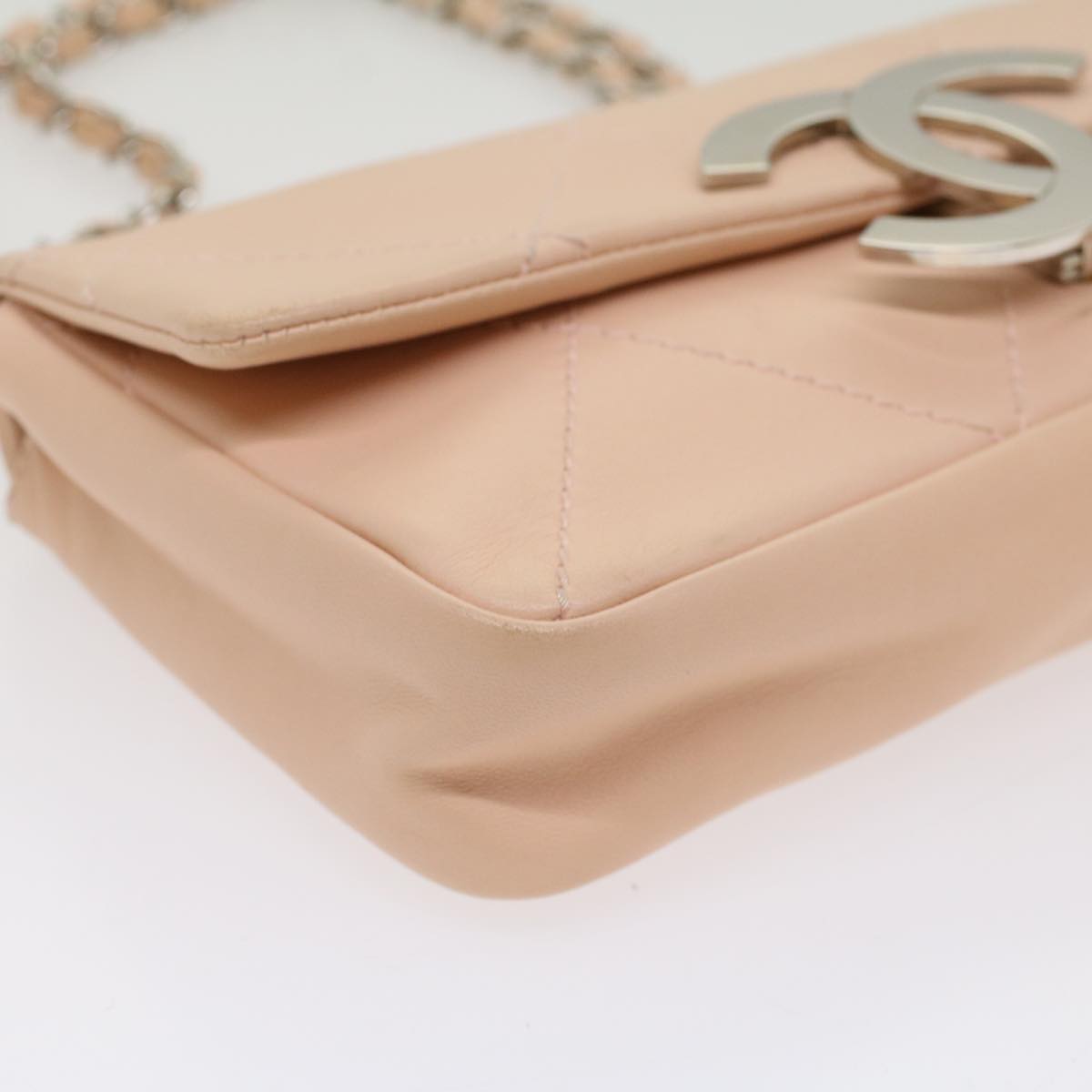 Chanel Cc Pink Leather Shoulder Bag (Pre-Owned)