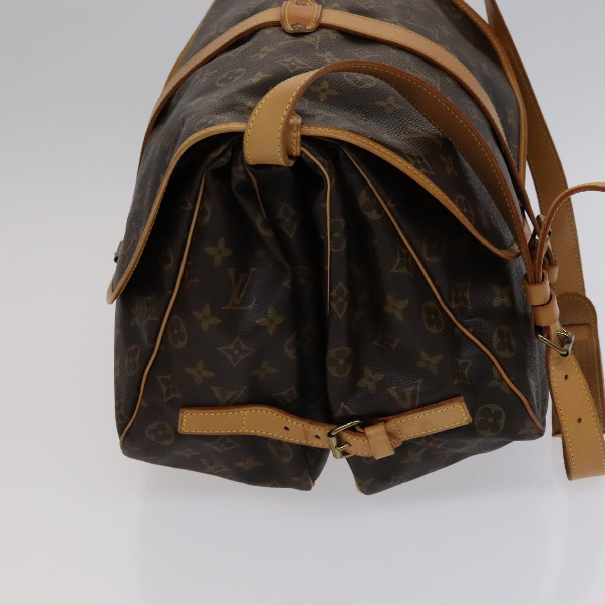 Louis Vuitton Saumur 35 Brown Canvas Shoulder Bag (Pre-Owned)