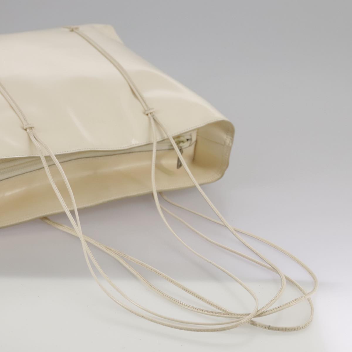Prada White Patent Leather Tote Bag (Pre-Owned)
