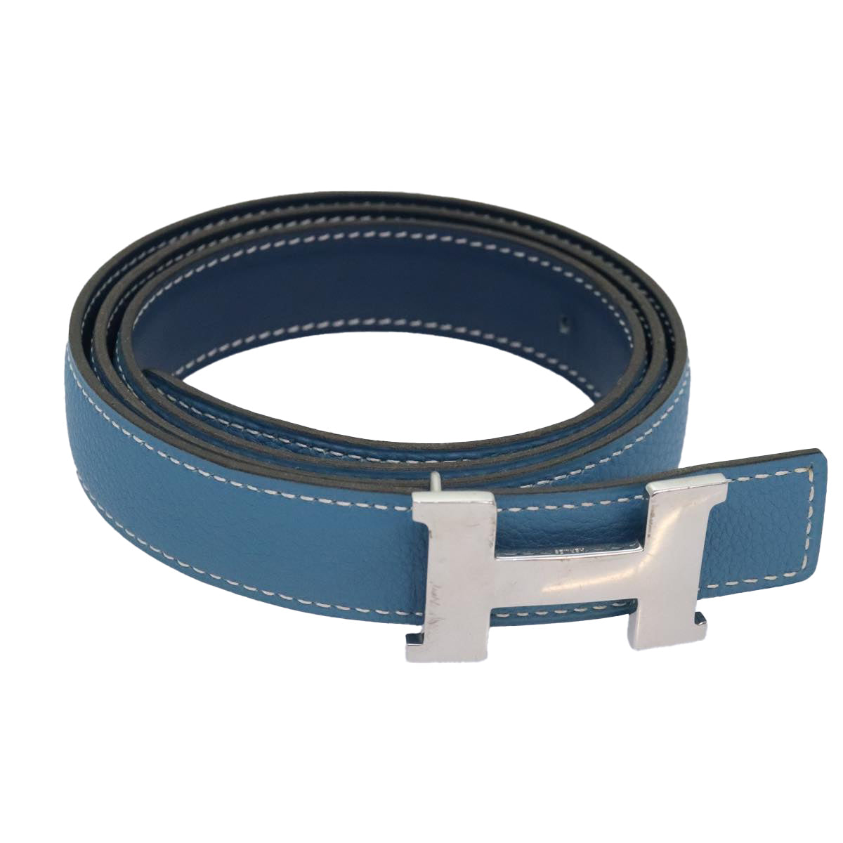 Hermès Constance Blue Leather Belt (Pre-Owned)