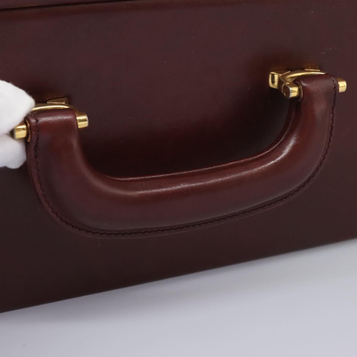 Cartier Must De Cartier Burgundy Leather Travel Bag (Pre-Owned)