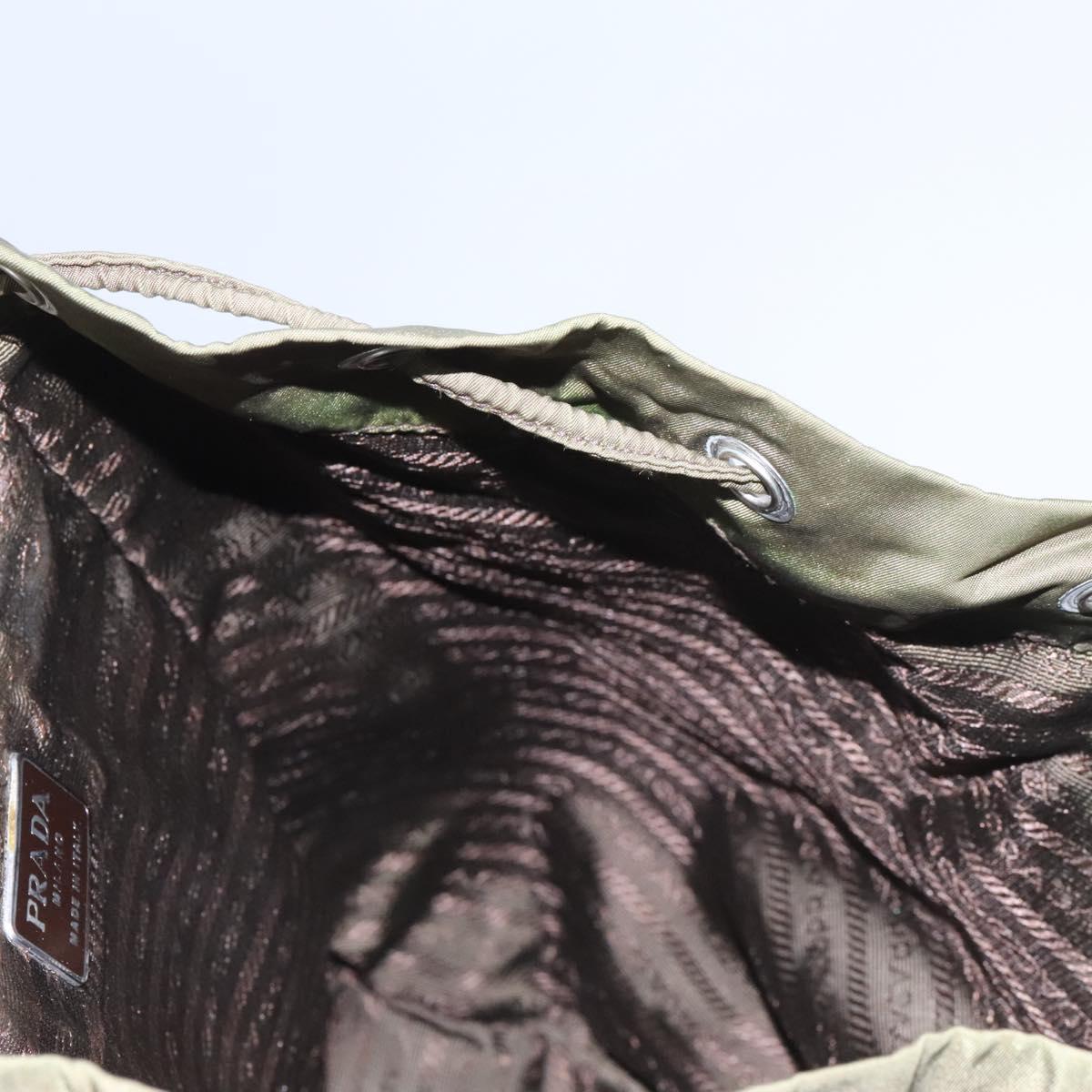 Prada Re-Nylon Khaki Synthetic Backpack Bag (Pre-Owned)