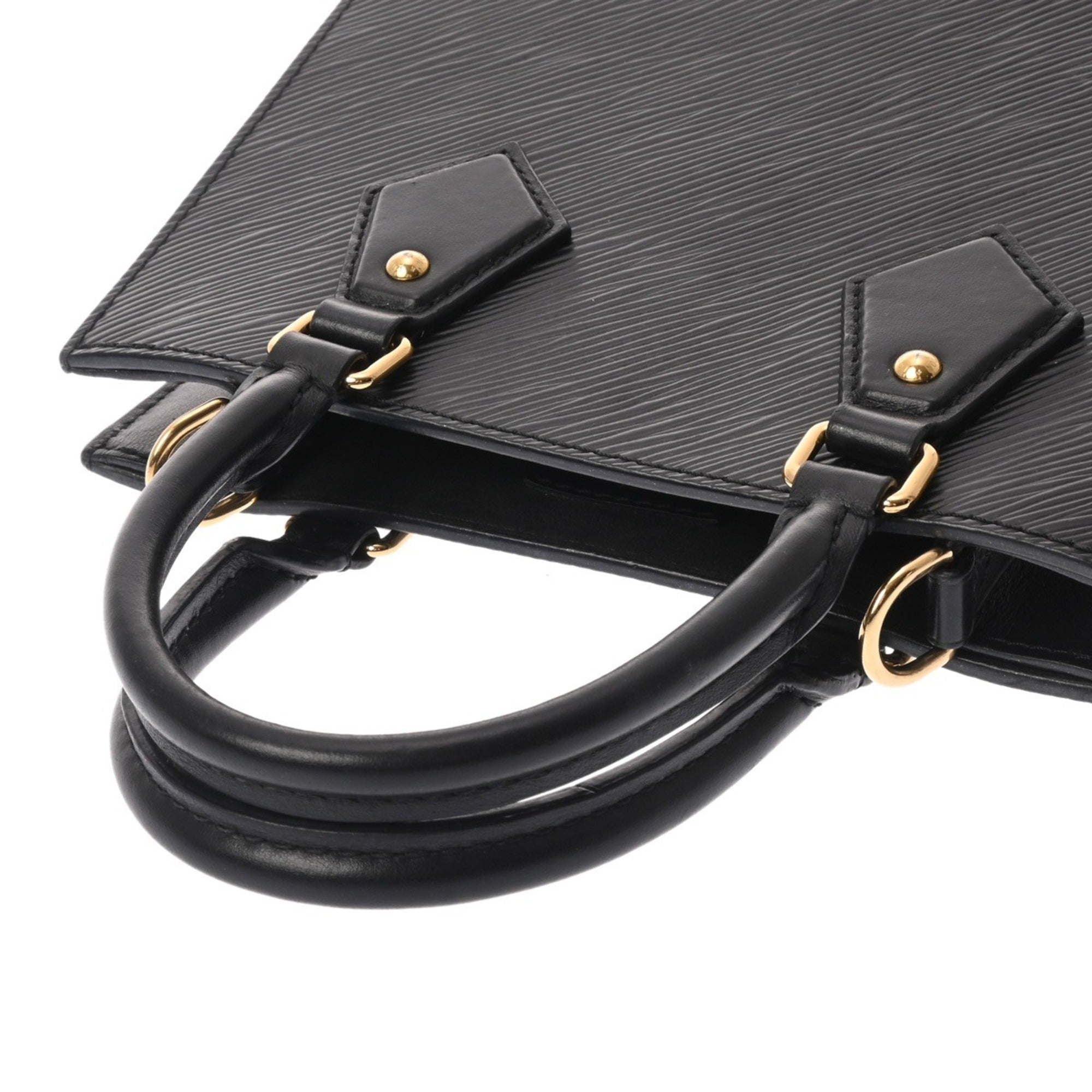 Louis Vuitton Noir Leather Handbag (Pre-Owned)