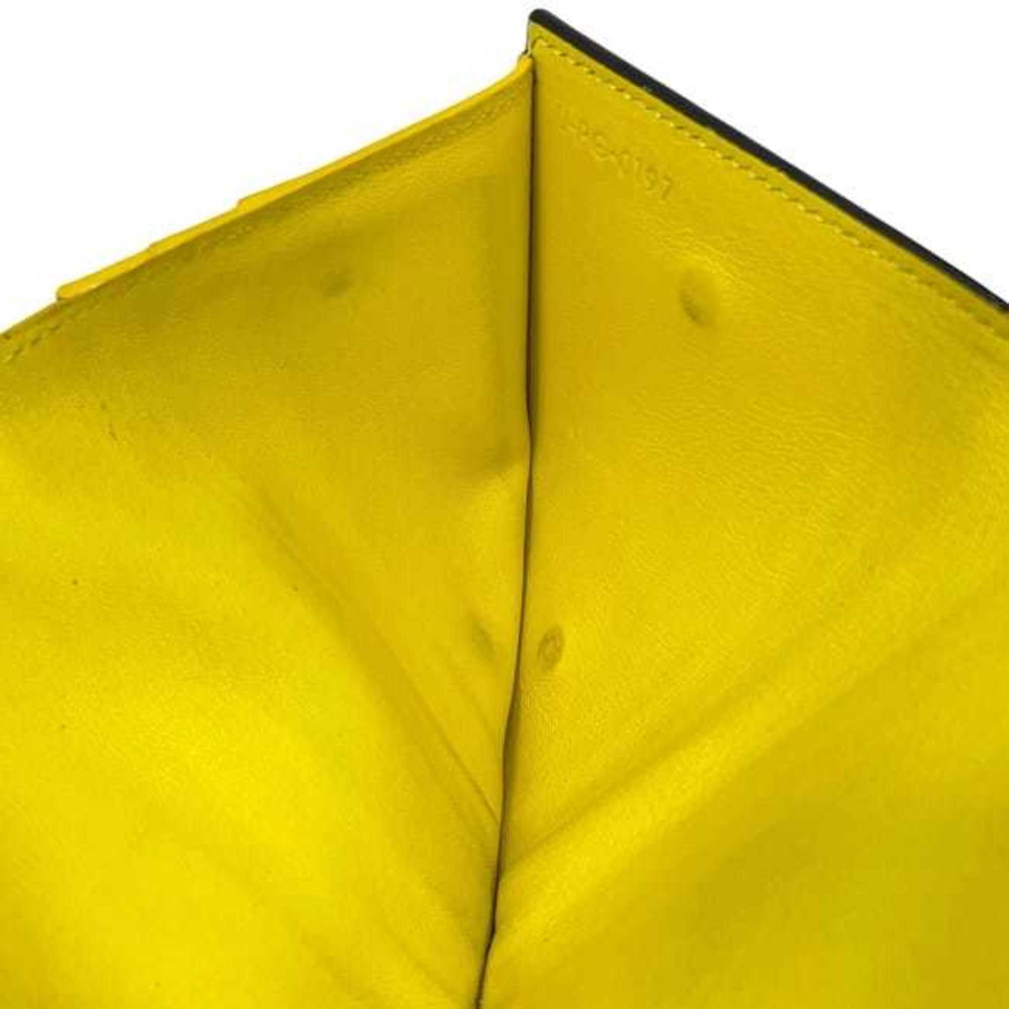 Celine Gray Yellow Leather Wallet (Tri-Fold) (Pre-Owned)