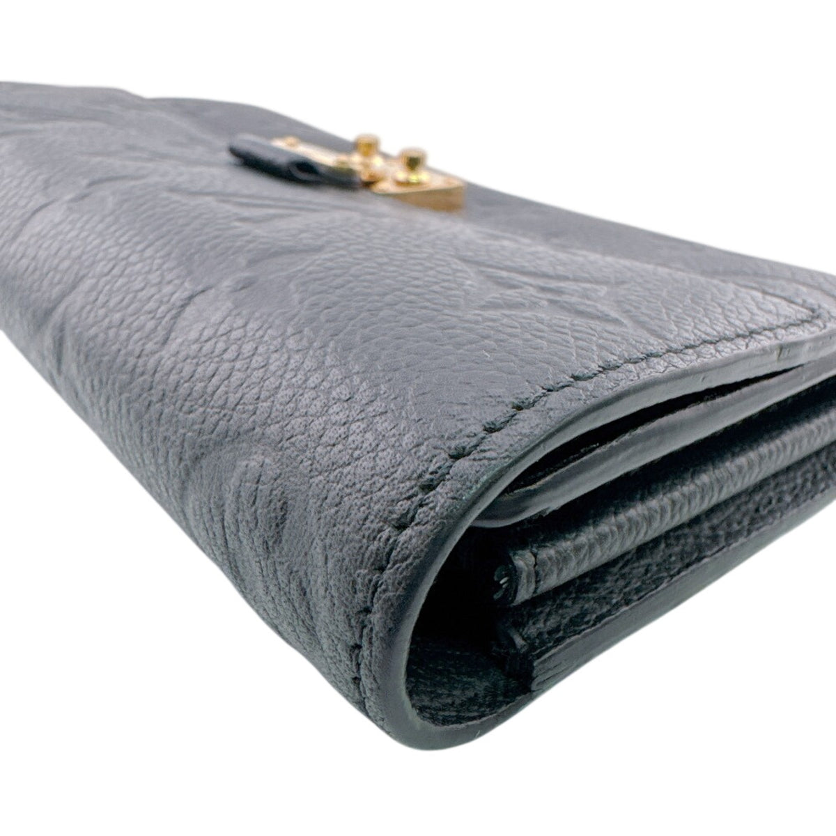 Louis Vuitton Black Leather Long Wallet (Bi-Fold) (Pre-Owned)