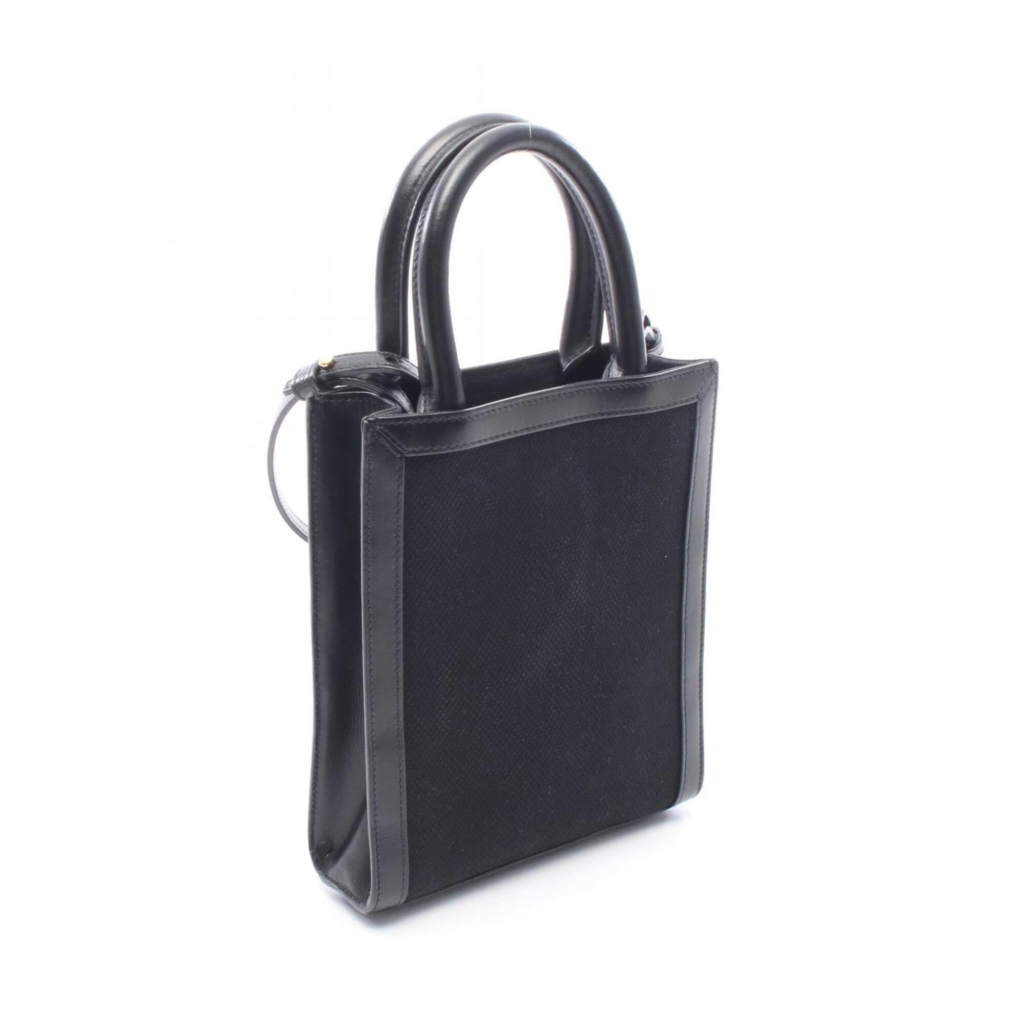Celine Black Canvas Handbag Shoulder Bag (Pre-Owned)