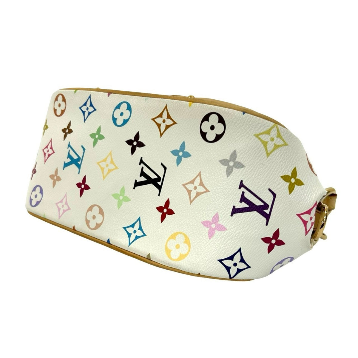 Louis Vuitton White Leather Pvc Shoulder Bag (Pre-Owned)