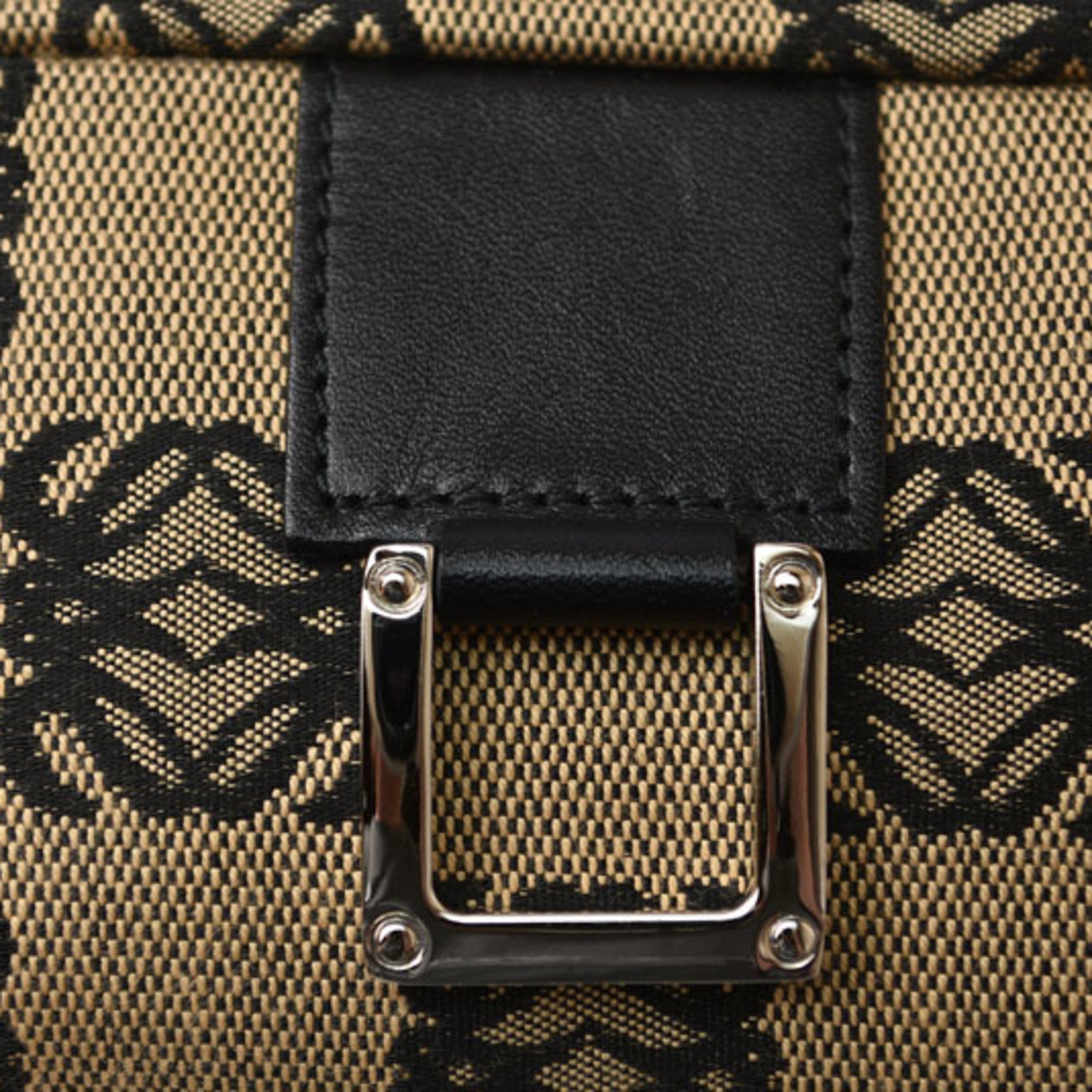 Loewe Beige Black Canvas Pouch (Pre-Owned)