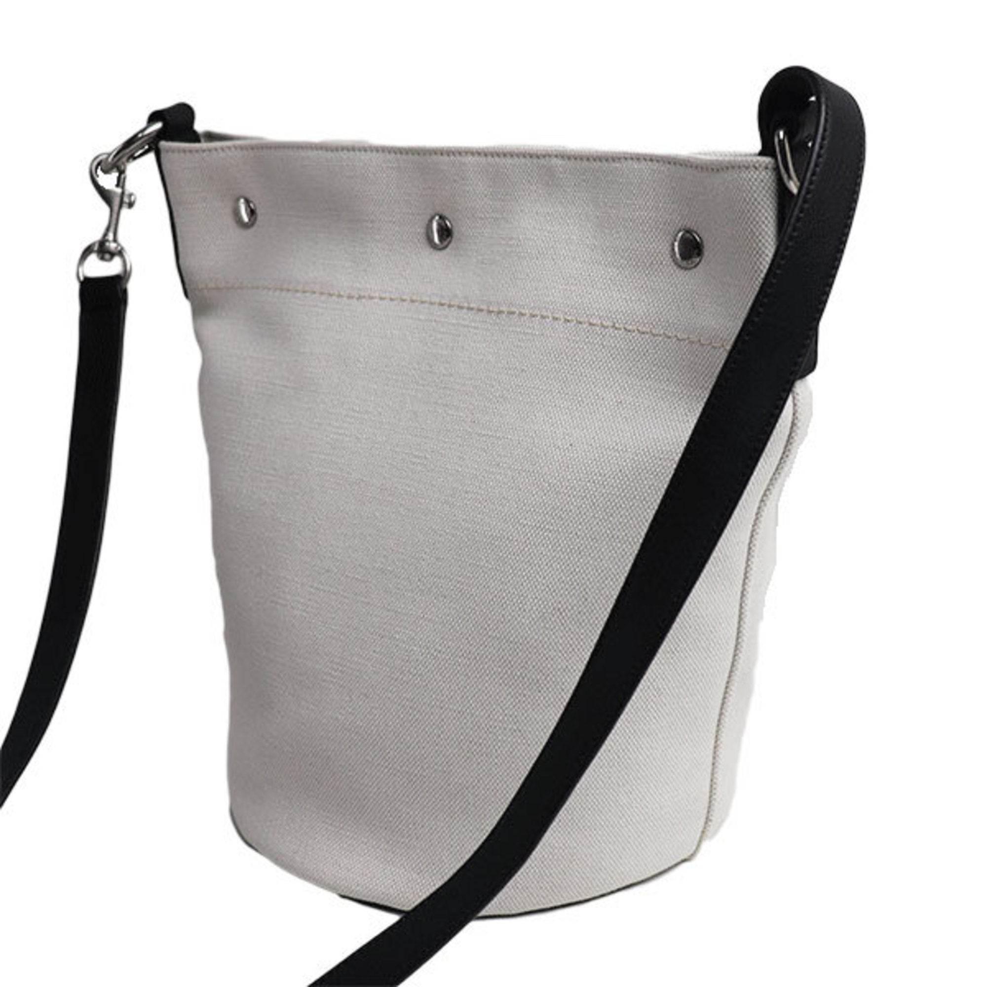 Yves Saint Laurent Black White Canvas Pouch Shoulder Bag (Pre-Owned)