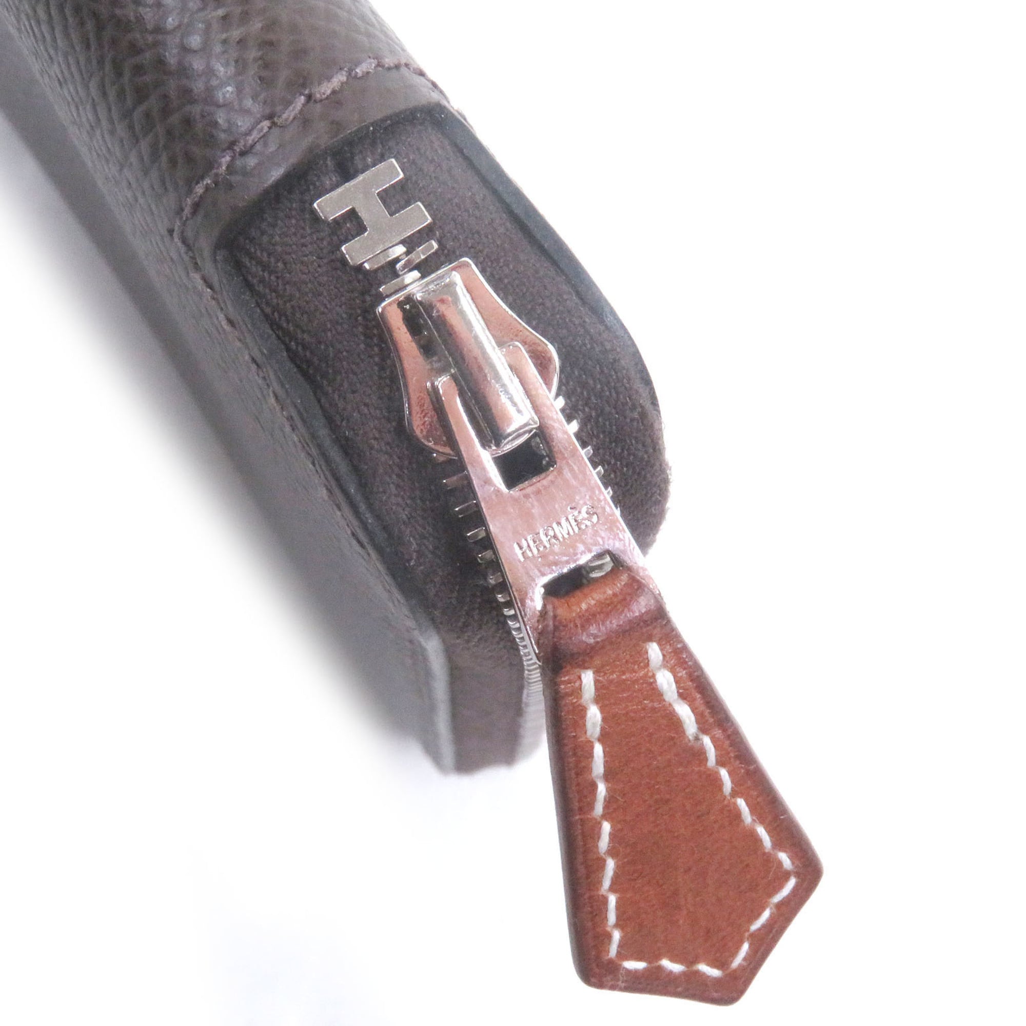 Hermes Ebene Epsom Leather Long Wallet (Bi-Fold) (Pre-Owned)