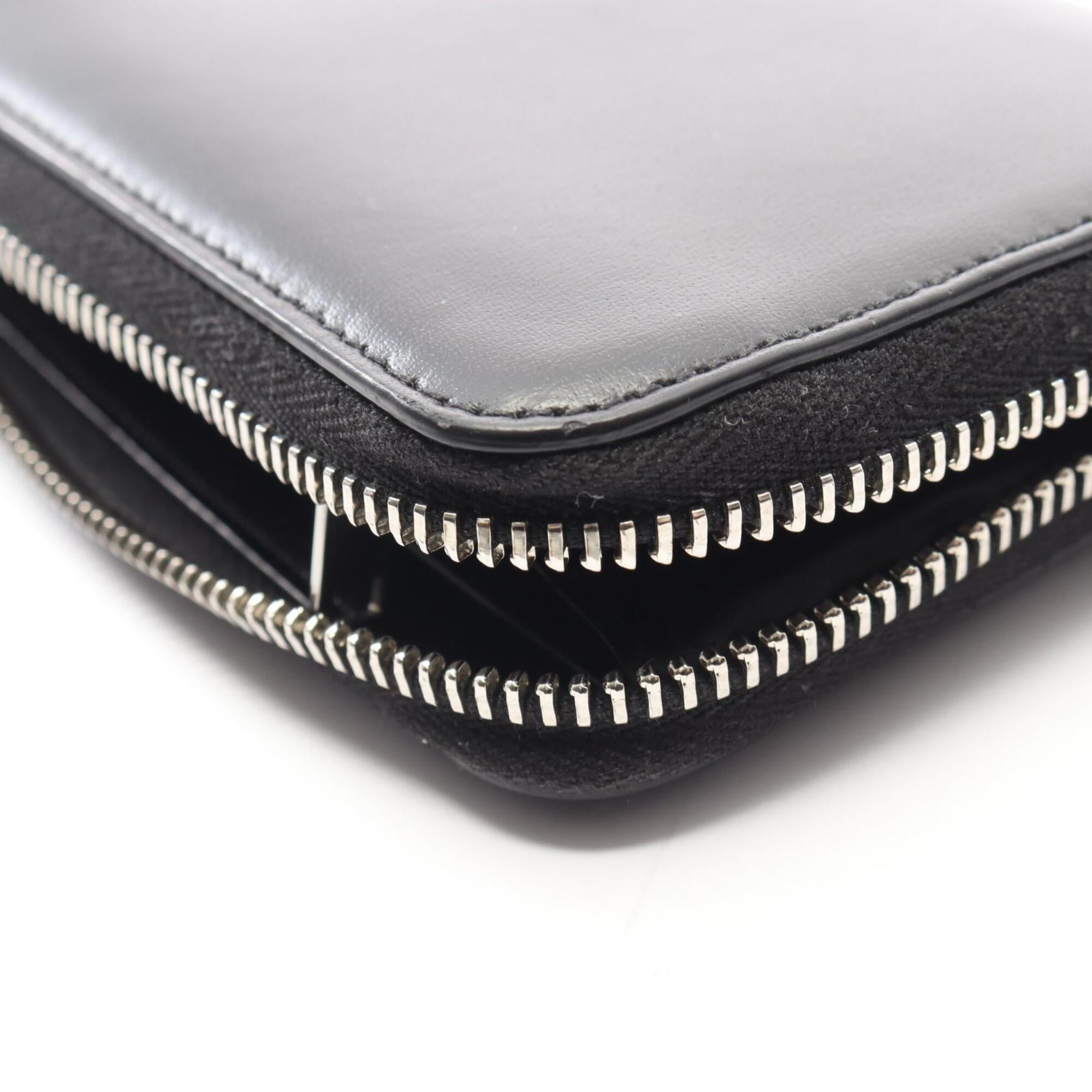 Yves Saint Laurent Black Leather Long Wallet (Bi-Fold) (Pre-Owned)