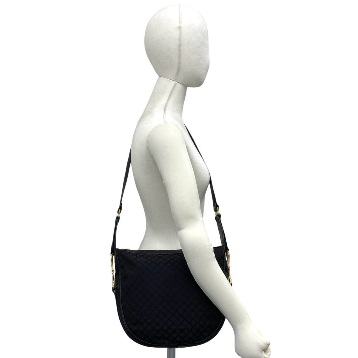 Celine Black Canvas Leather Crossbody Bag Shoulder Bag (Pre-Owned)