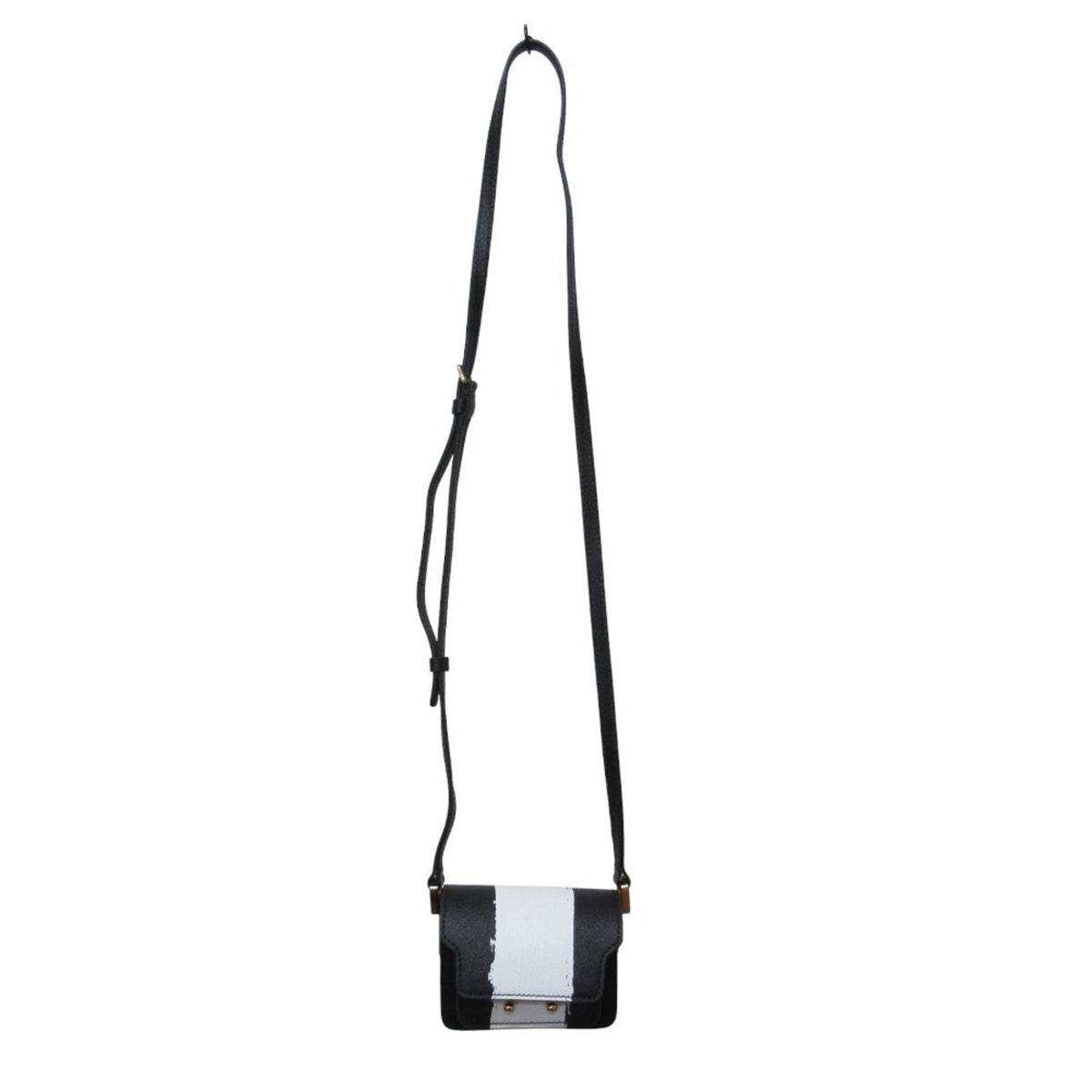 Marni Black White Leather Pochette Shoulder Bag (Pre-Owned)