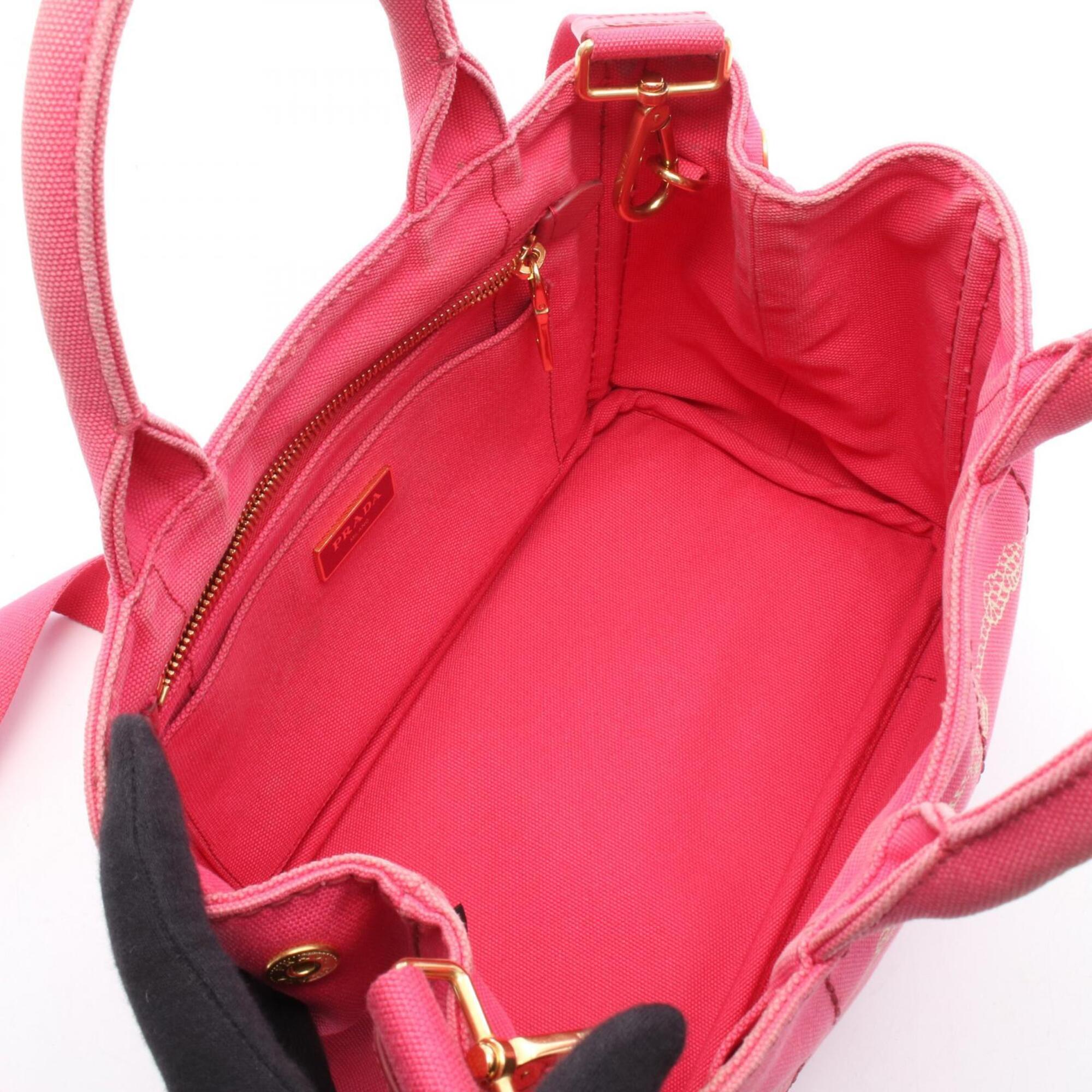 Prada Pink Canapa Handbag Tote Bag (Pre-Owned)