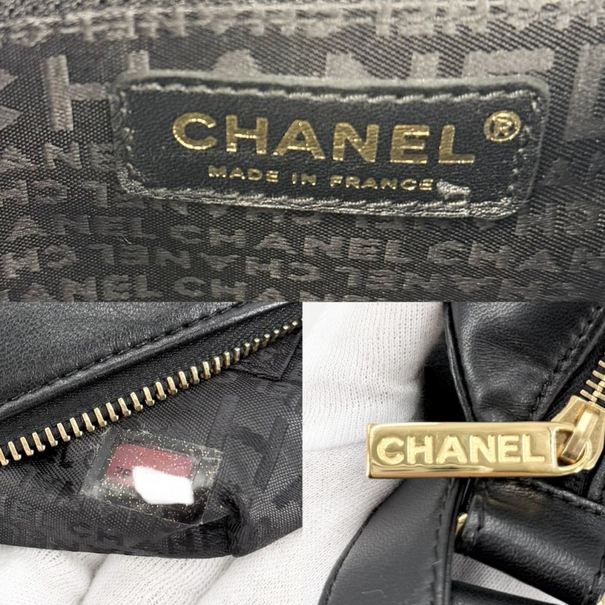 Chanel Black Leather Handbag Shoulder Bag (Pre-Owned)