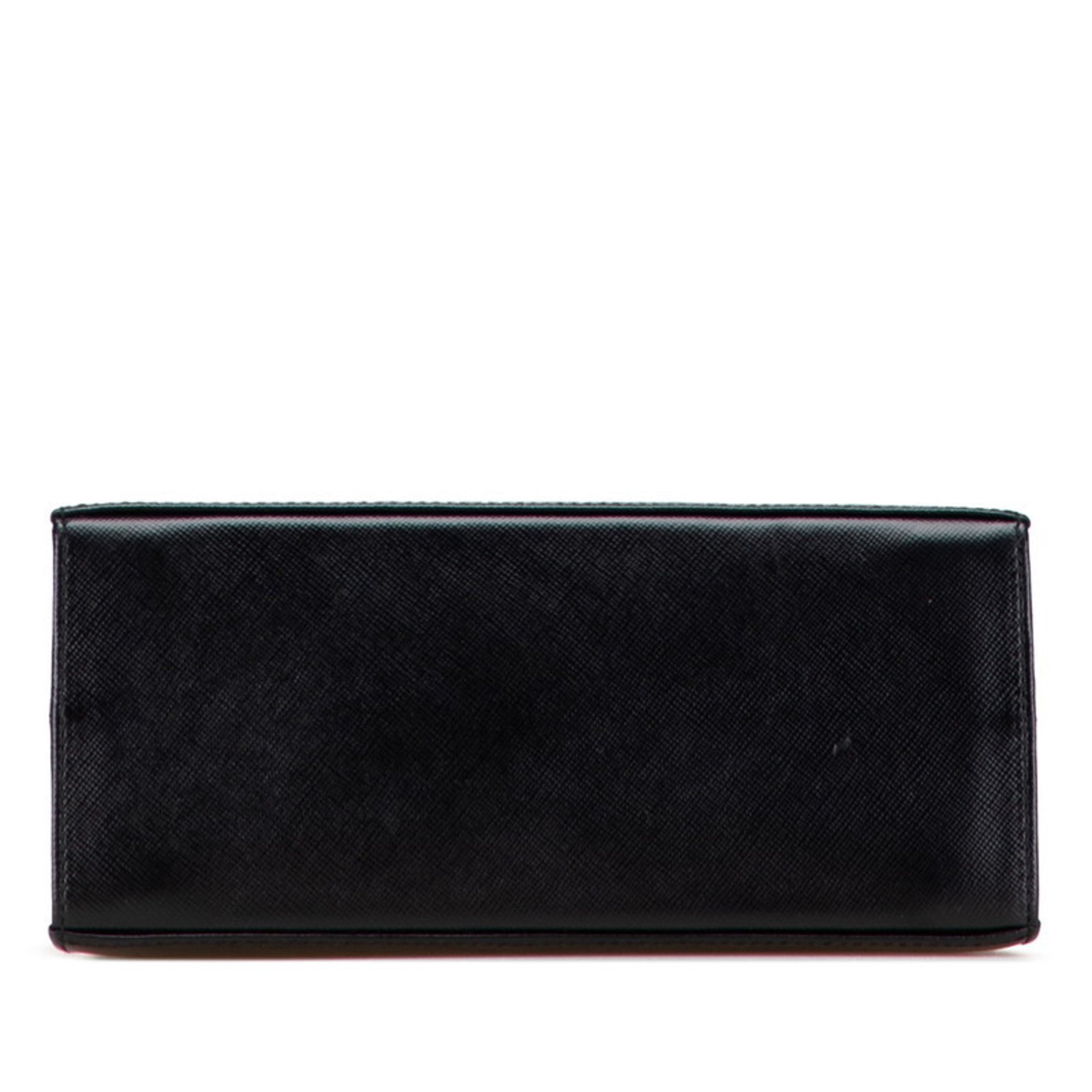 Salvatore Ferragamo Gancini Black Leather Handbag Shoulder Bag (Pre-Owned)