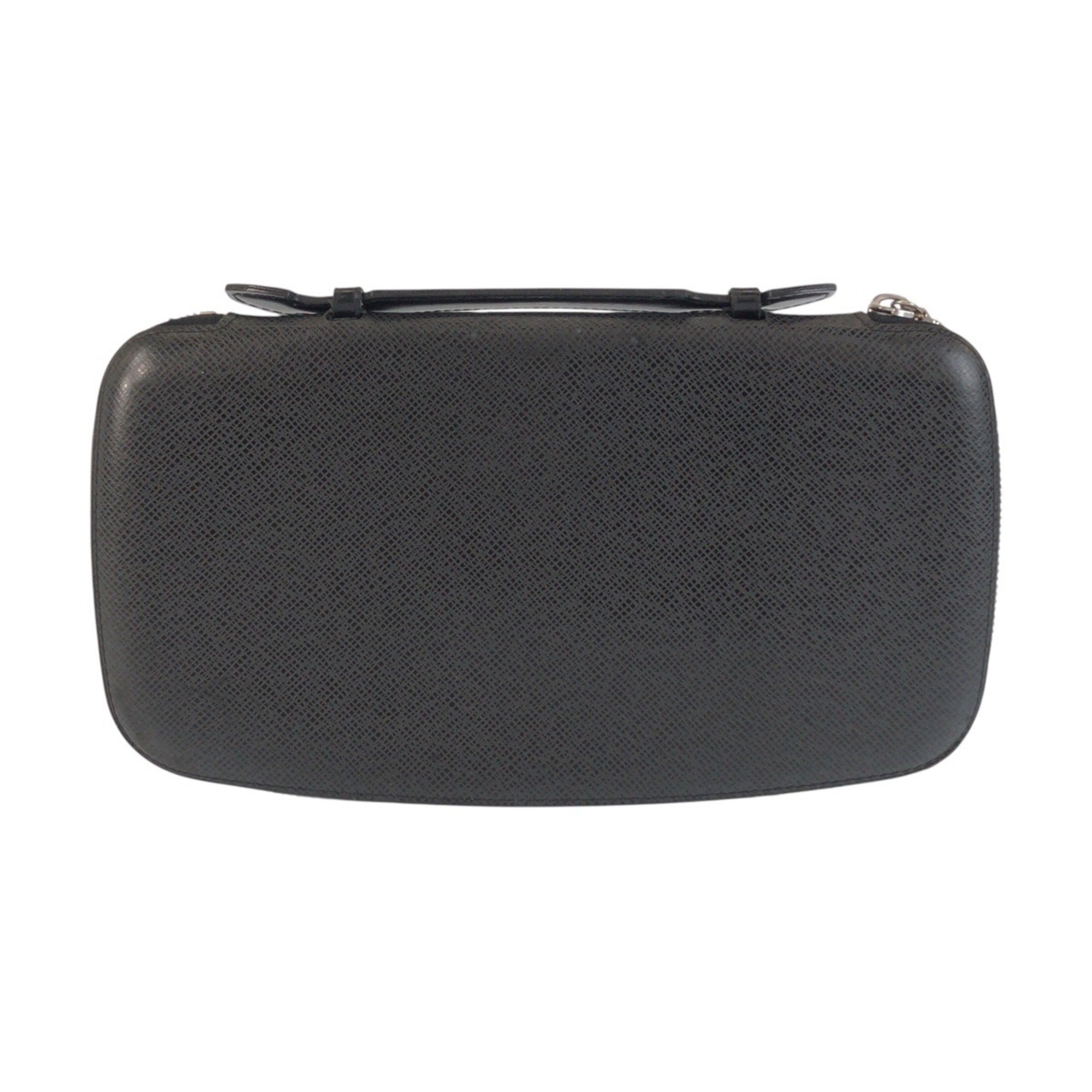 Louis Vuitton Black Leather Long Wallet (Bi-Fold) (Pre-Owned)