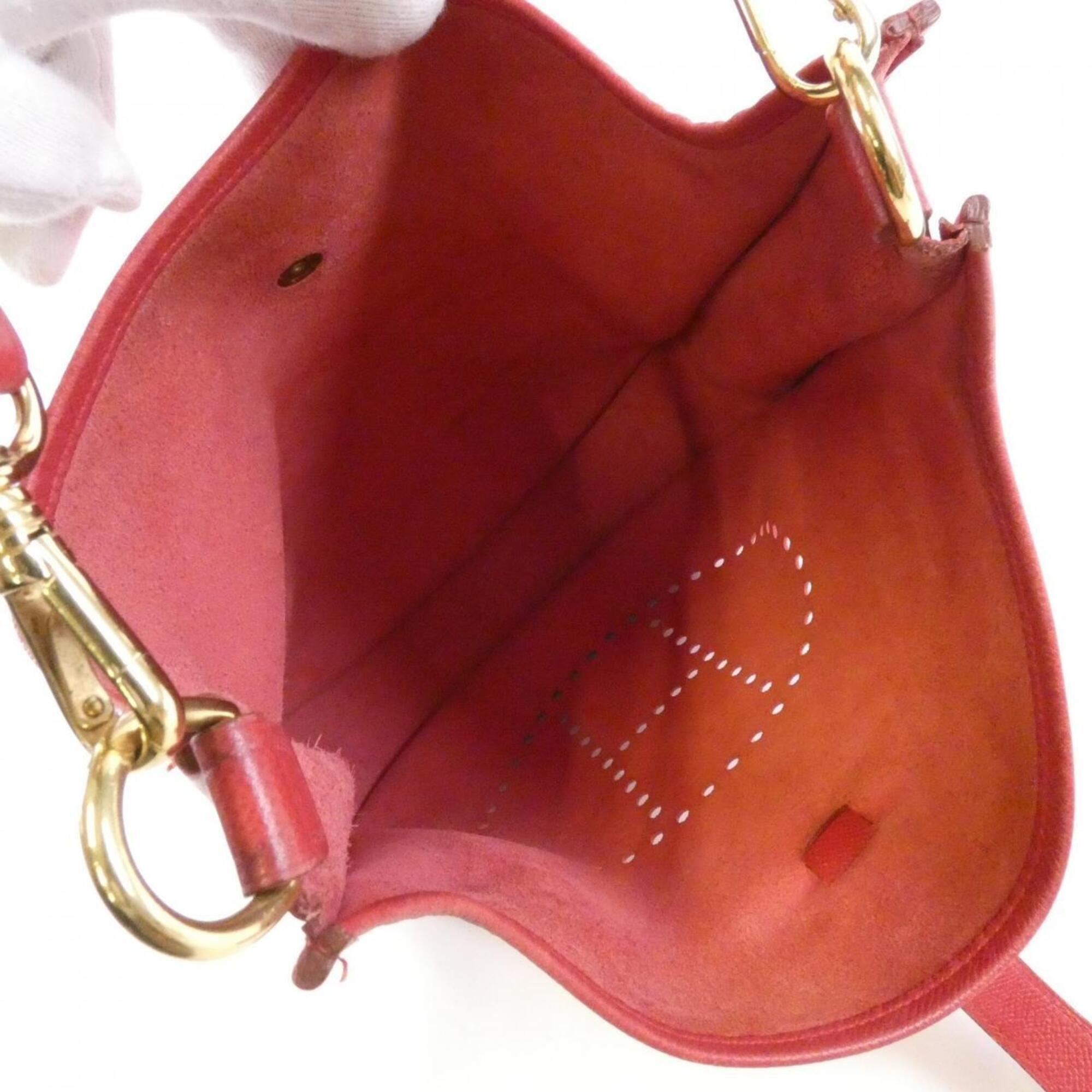 Hermes Rouge Vif Courchevel Leather Shoulder Bag (Pre-Owned)