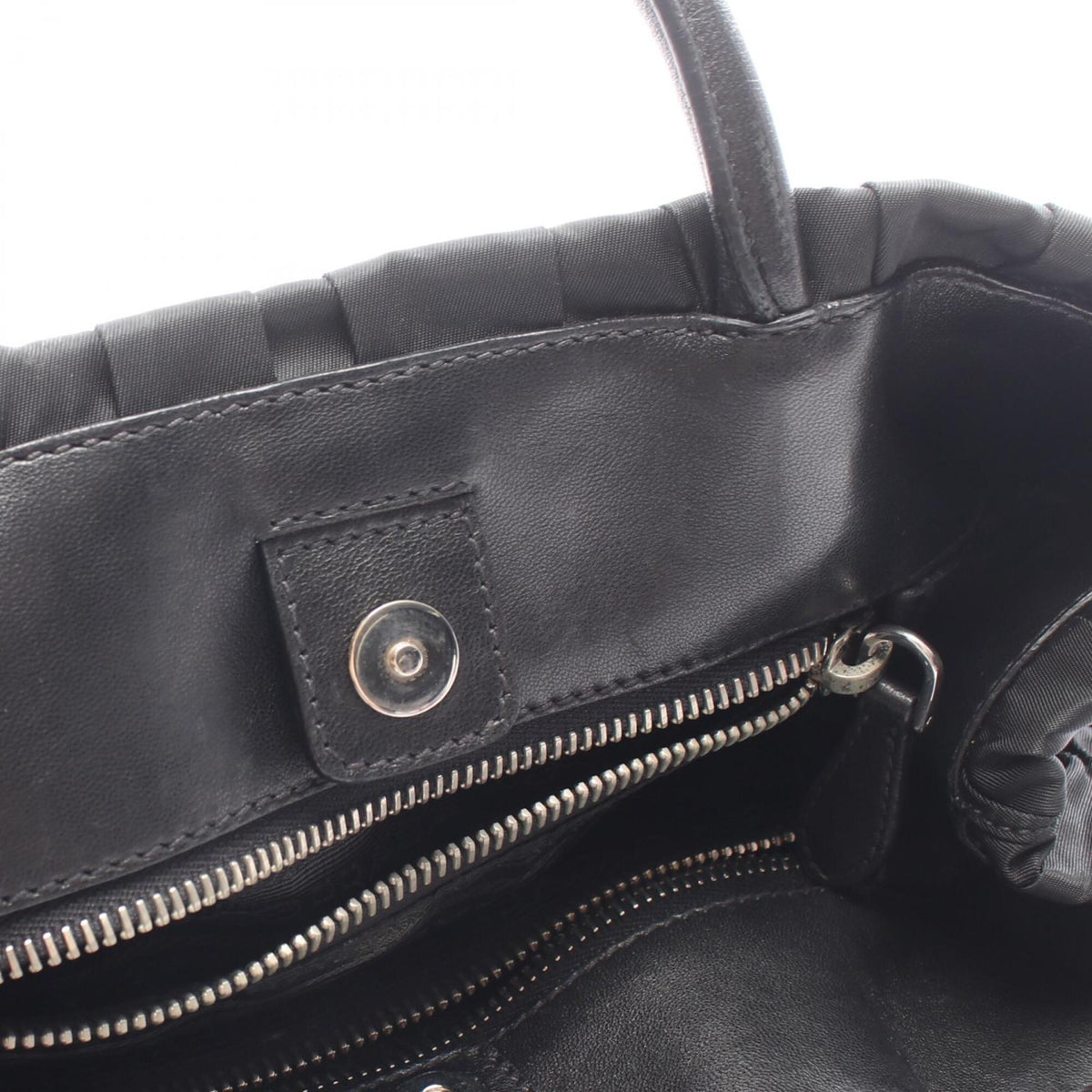 Prada Black Nylon Leather Handbag (Pre-Owned)