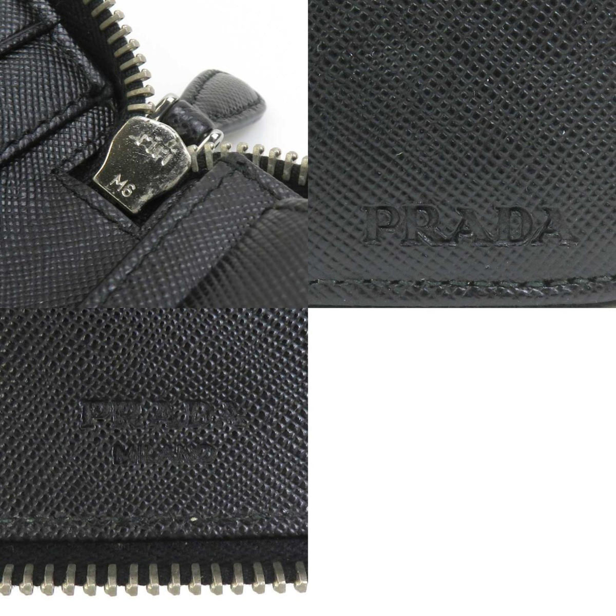 Prada Black Leather Long Wallet (Bi-Fold) (Pre-Owned)