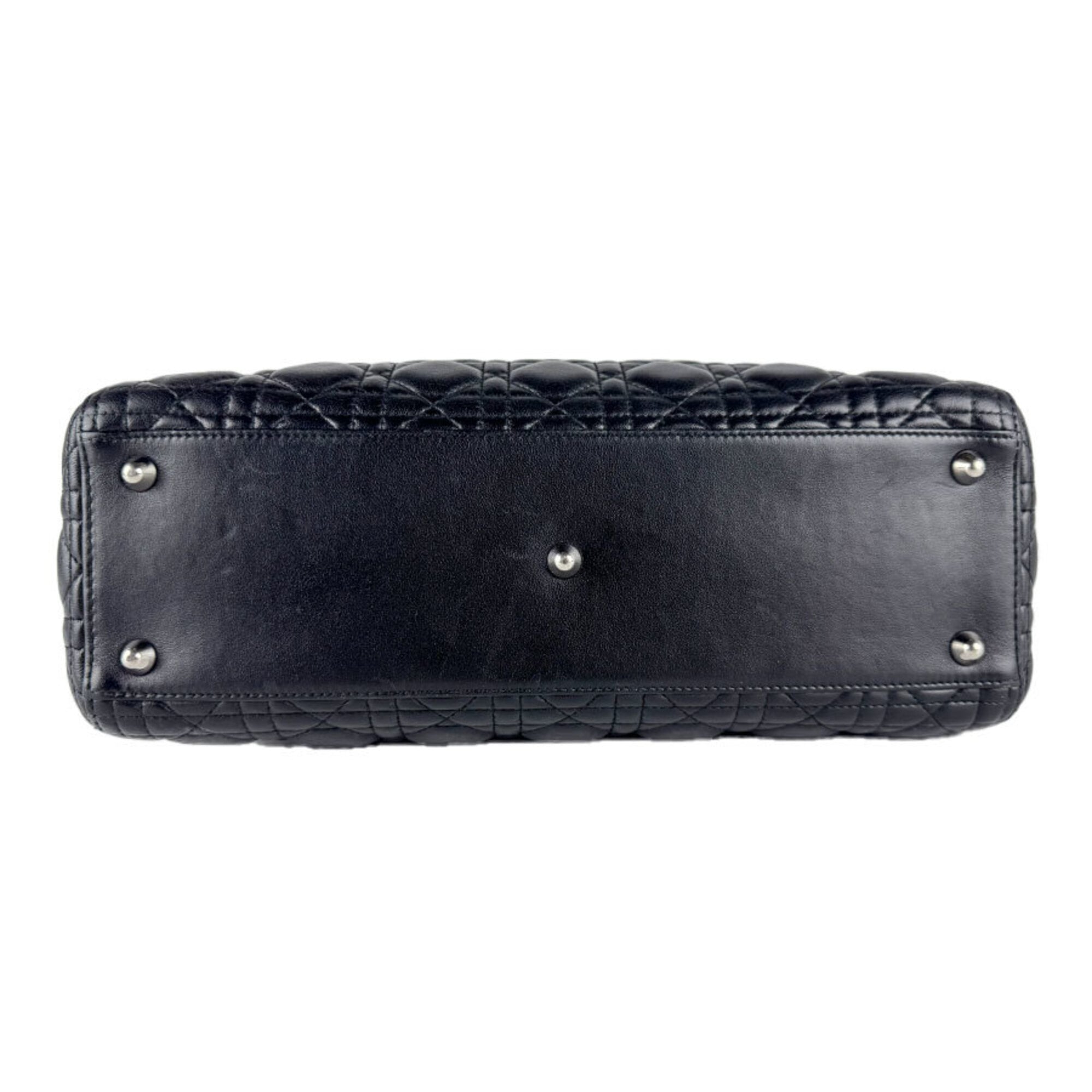 Christian Dior Black Leather Handbag Shoulder Bag (Pre-Owned)