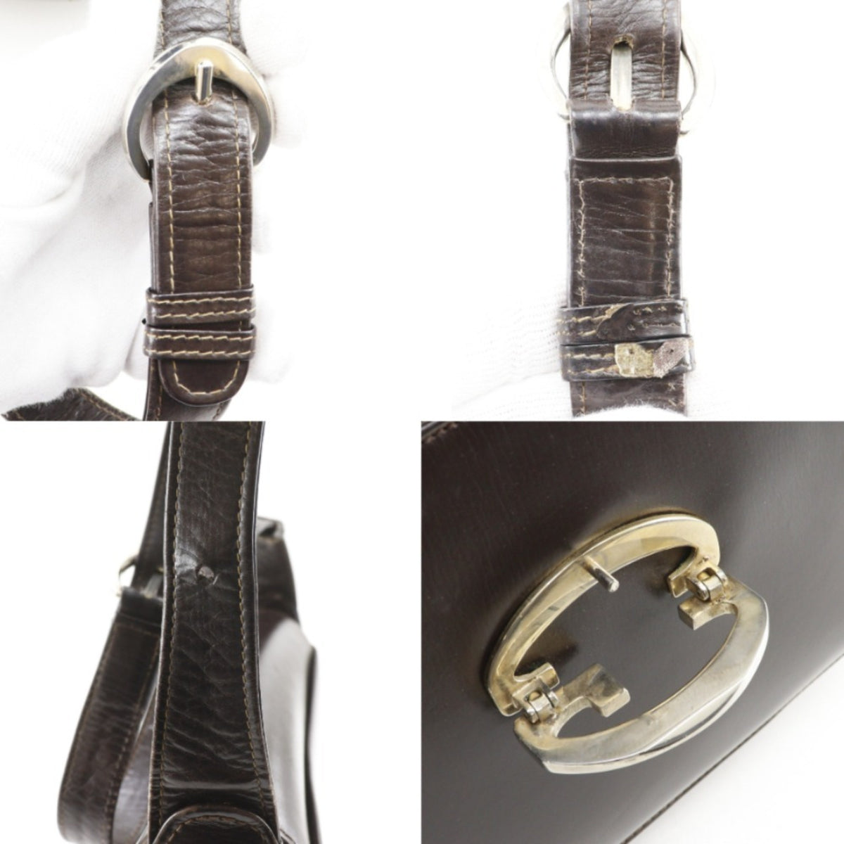 Gucci Brown Leather Shoulder Bag (Pre-Owned)