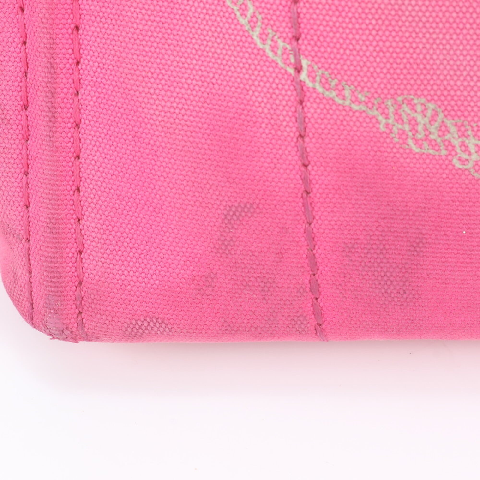 Prada Pink Leather Canvas Handbag Shoulder Bag Tote Bag (Pre-Owned)