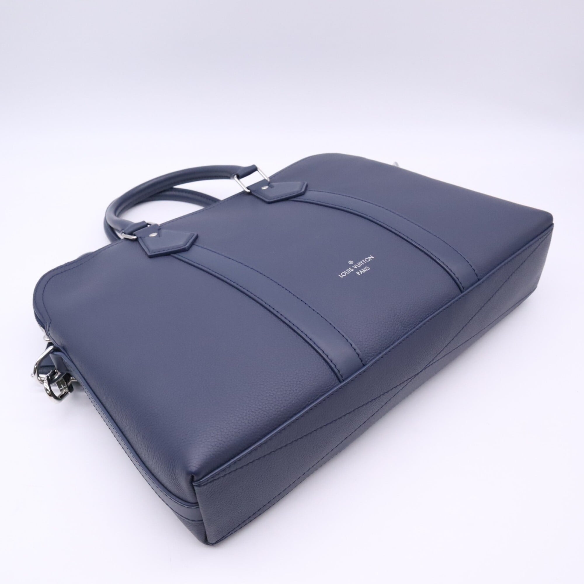 Louis Vuitton Navy Briefcase Handbag (Pre-Owned)