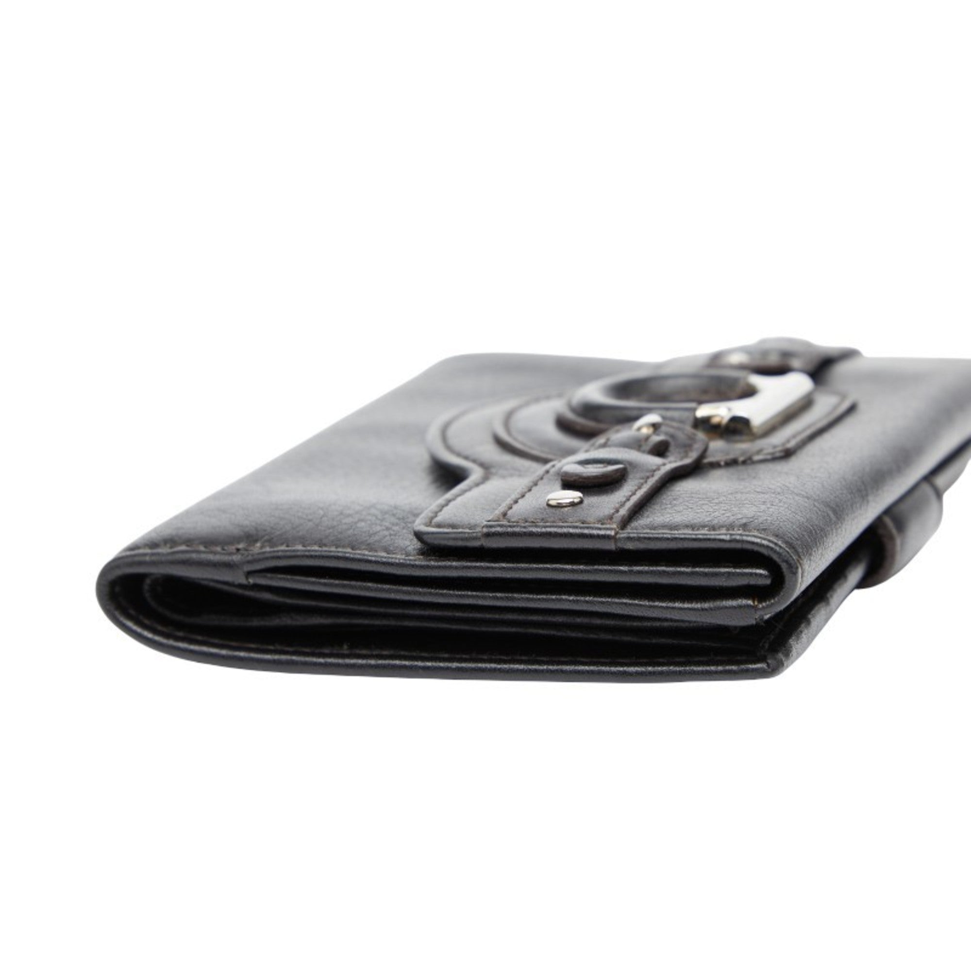 Salvatore Ferragamo Black Leather Wallet (Bi-Fold) (Pre-Owned)