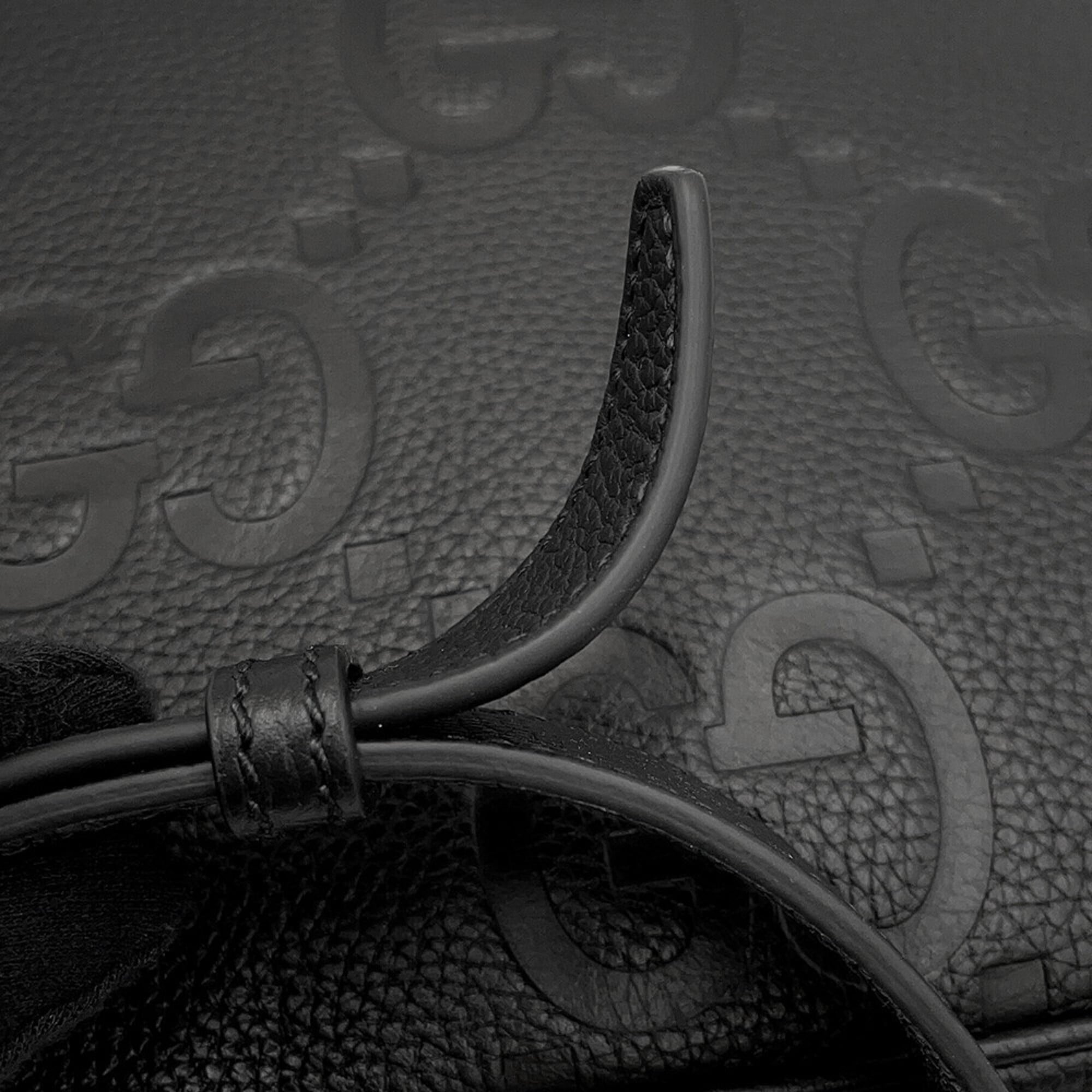 Gucci Black Leather Handbag Shoulder Bag (Pre-Owned)