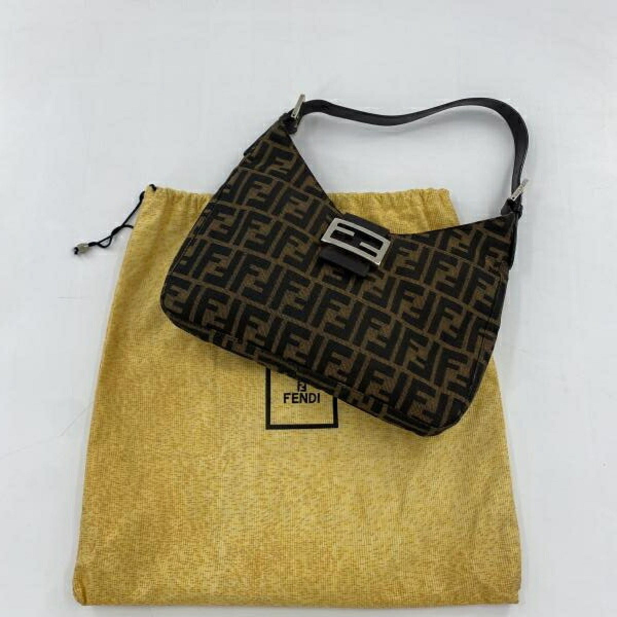 Fendi Zucca Brown Zucca Shoulder Bag (Pre-Owned)