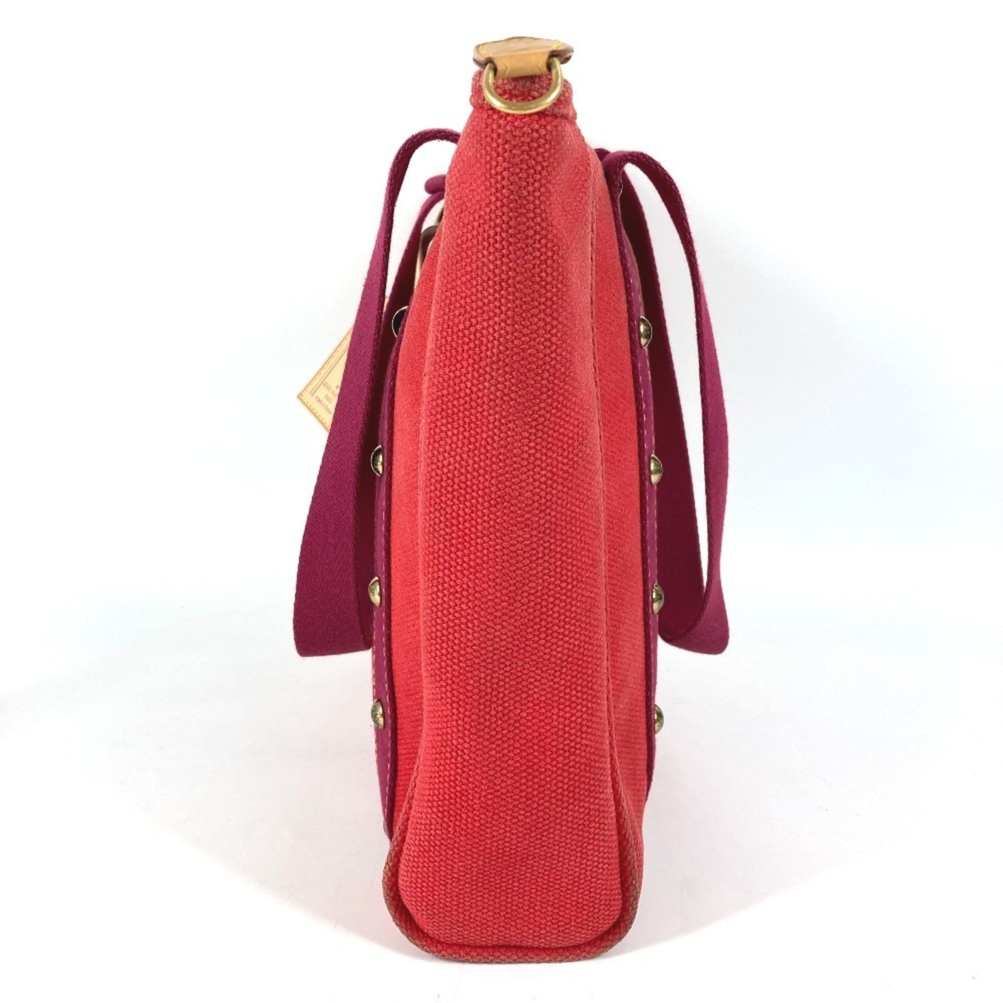 Louis Vuitton Red Color Cotton Tote Bag (Pre-Owned)
