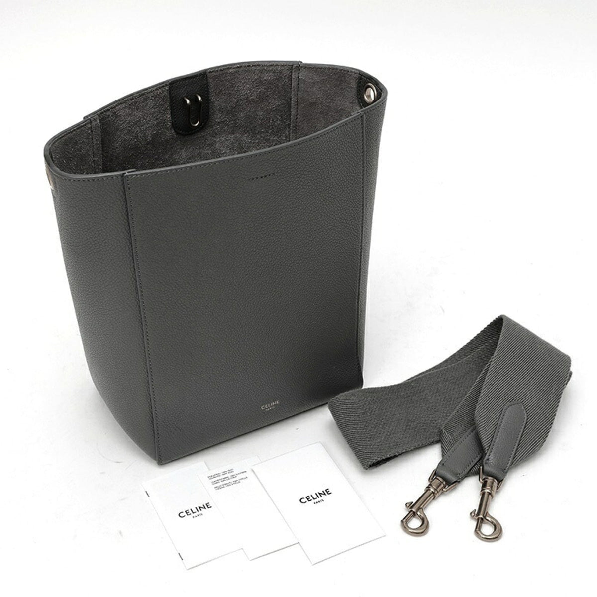 Celine Gray Leather Shoulder Bag (Pre-Owned)