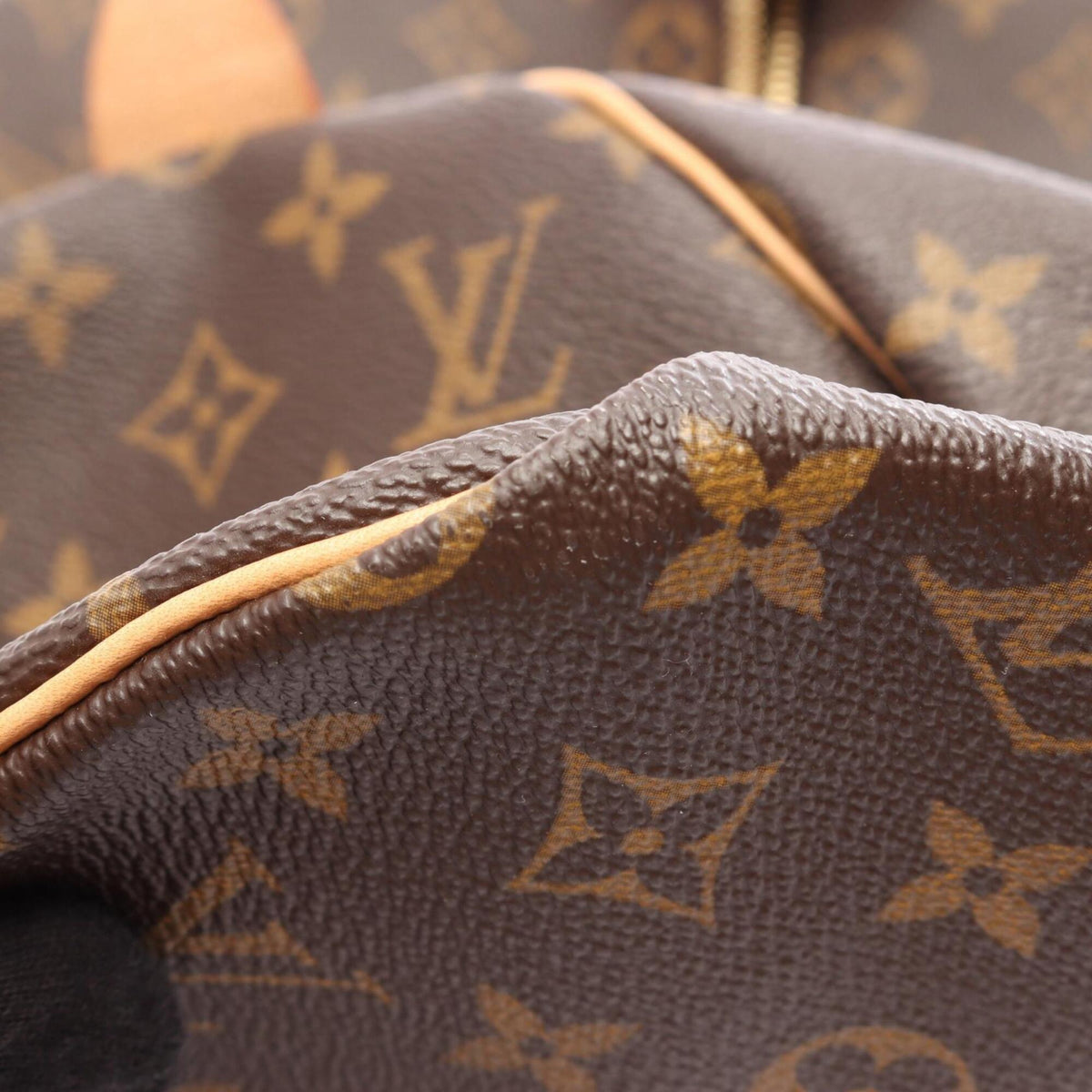 Louis Vuitton Brown Monogram Coated Canvas Leather Boston Bag Handbag (Pre-Owned)