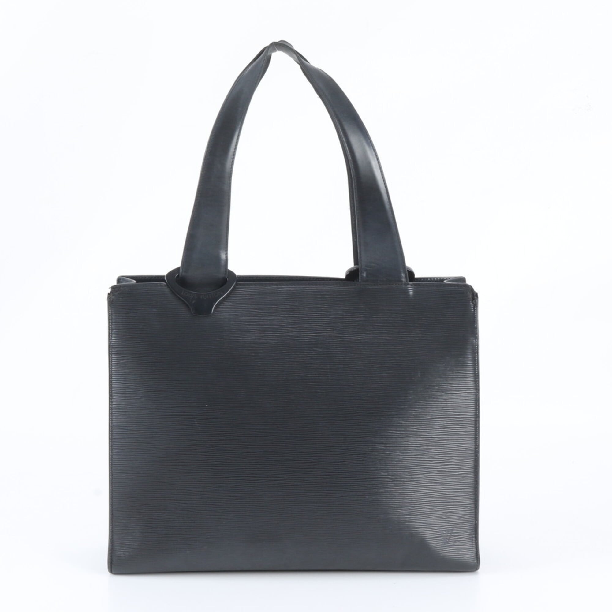 Louis Vuitton Noir Leather Handbag Shoulder Bag Tote Bag (Pre-Owned)
