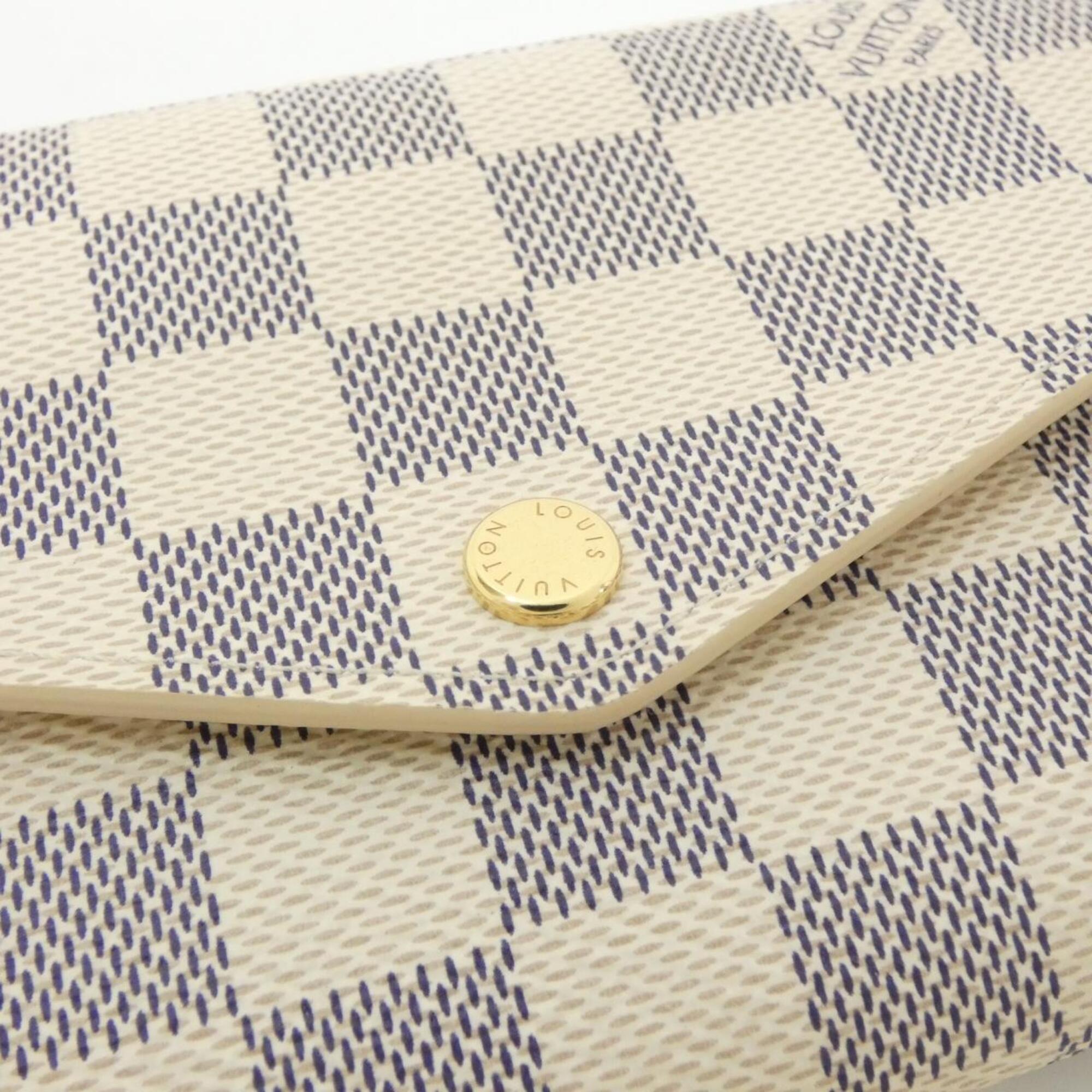 Louis Vuitton Azur Damier Azur Damier Azur Coated Canvas Long Wallet (Bi-Fold) (Pre-Owned)