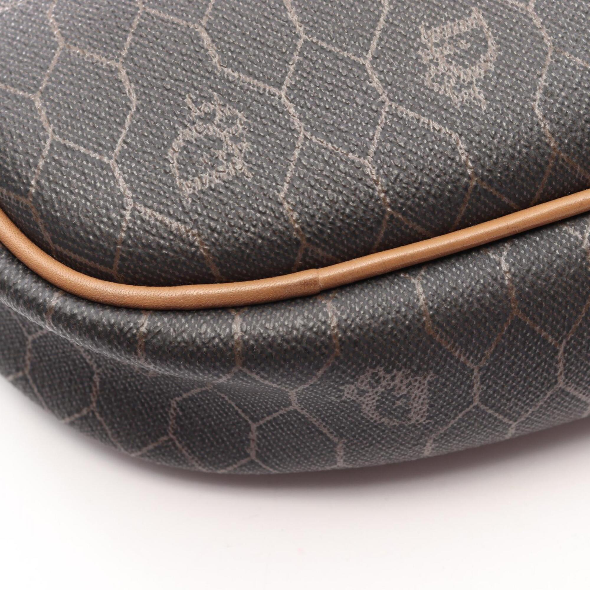 Christian Dior Black Brown Coated Canvas Handbag Shoulder Bag (Pre-Owned)