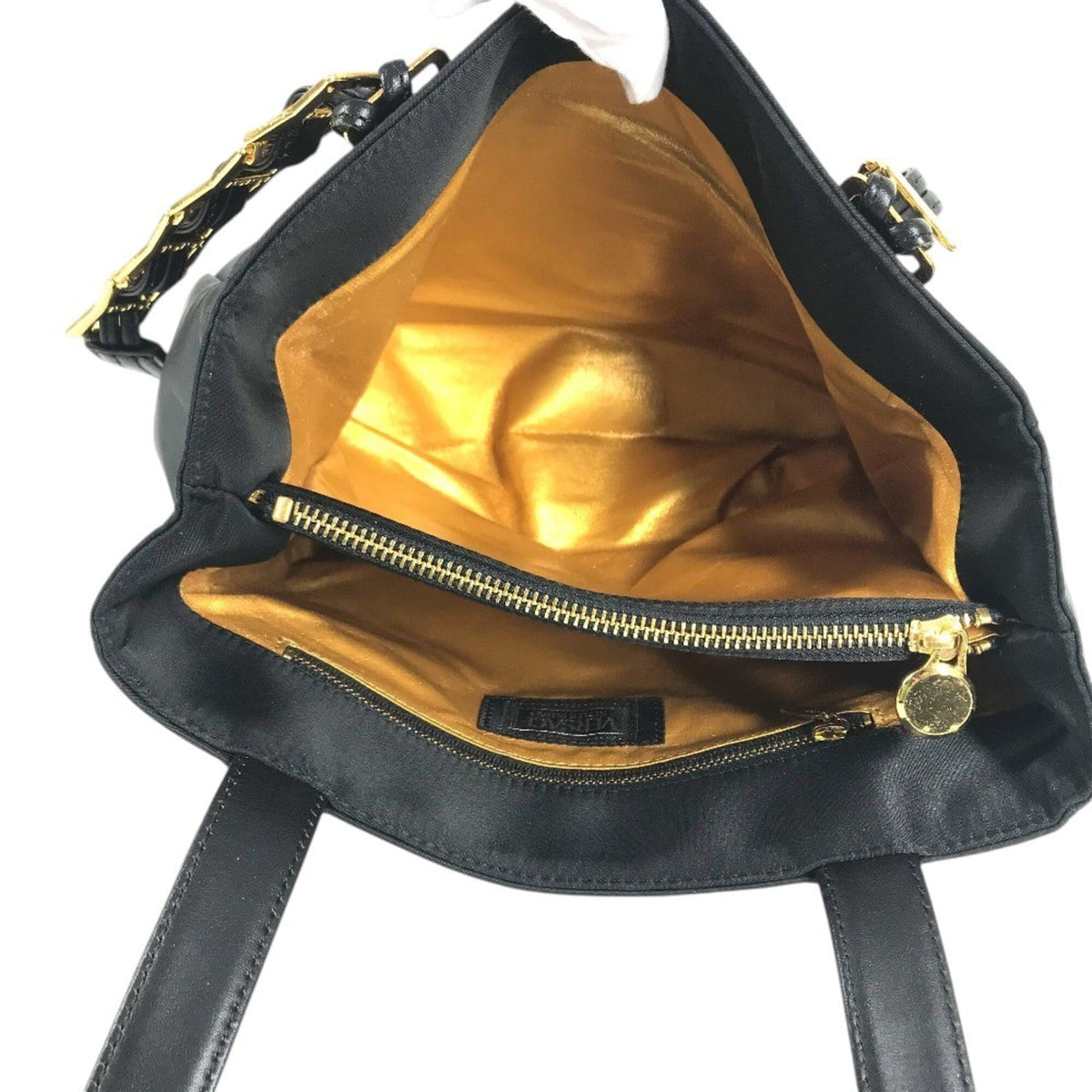 Versace Black Nylon Handbag Shoulder Bag (Pre-Owned)