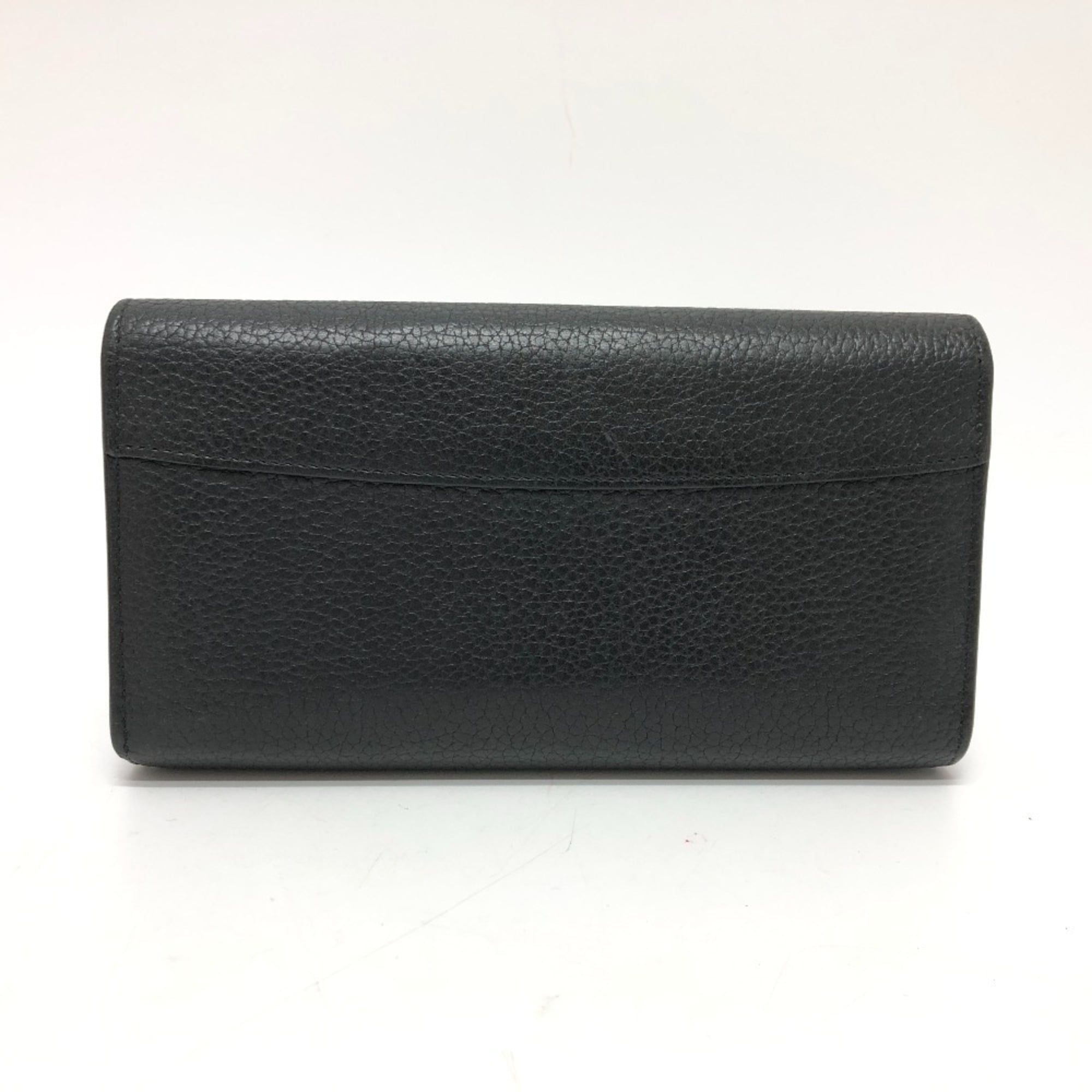 Louis Vuitton Black Leather Long Wallet (Bi-Fold) (Pre-Owned)