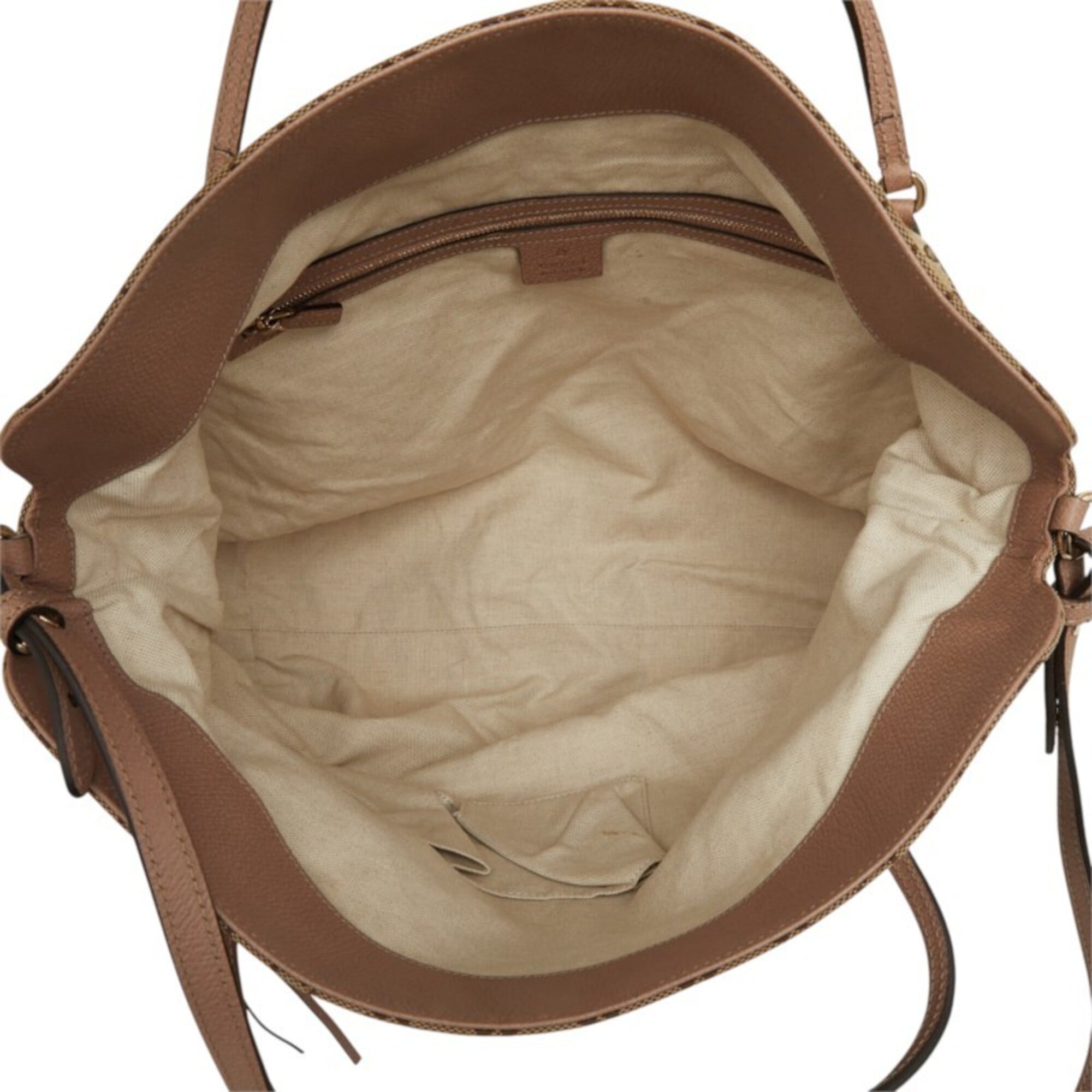 Gucci Beige Pink Canvas Leather Handbag Shoulder Bag (Pre-Owned)