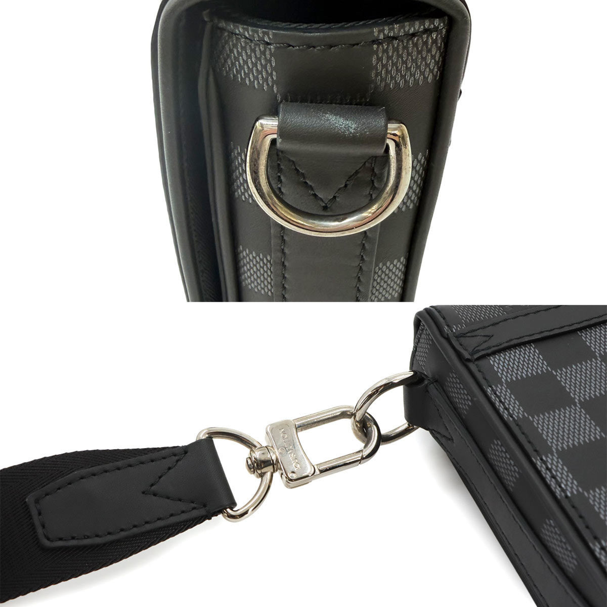Louis Vuitton Black Damier Canvas Infini Silver Damier Canvas Messenger Bag Shoulder Bag (Pre-Owned)