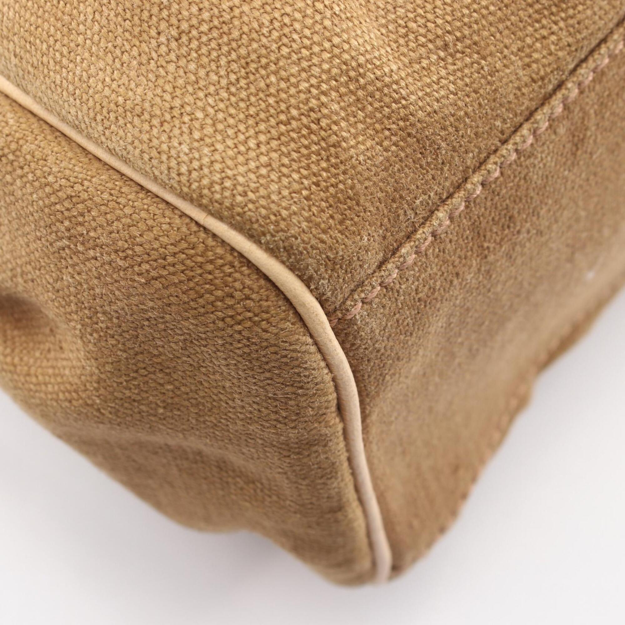 Celine Beige Khaki Canvas Leather Handbag (Pre-Owned)