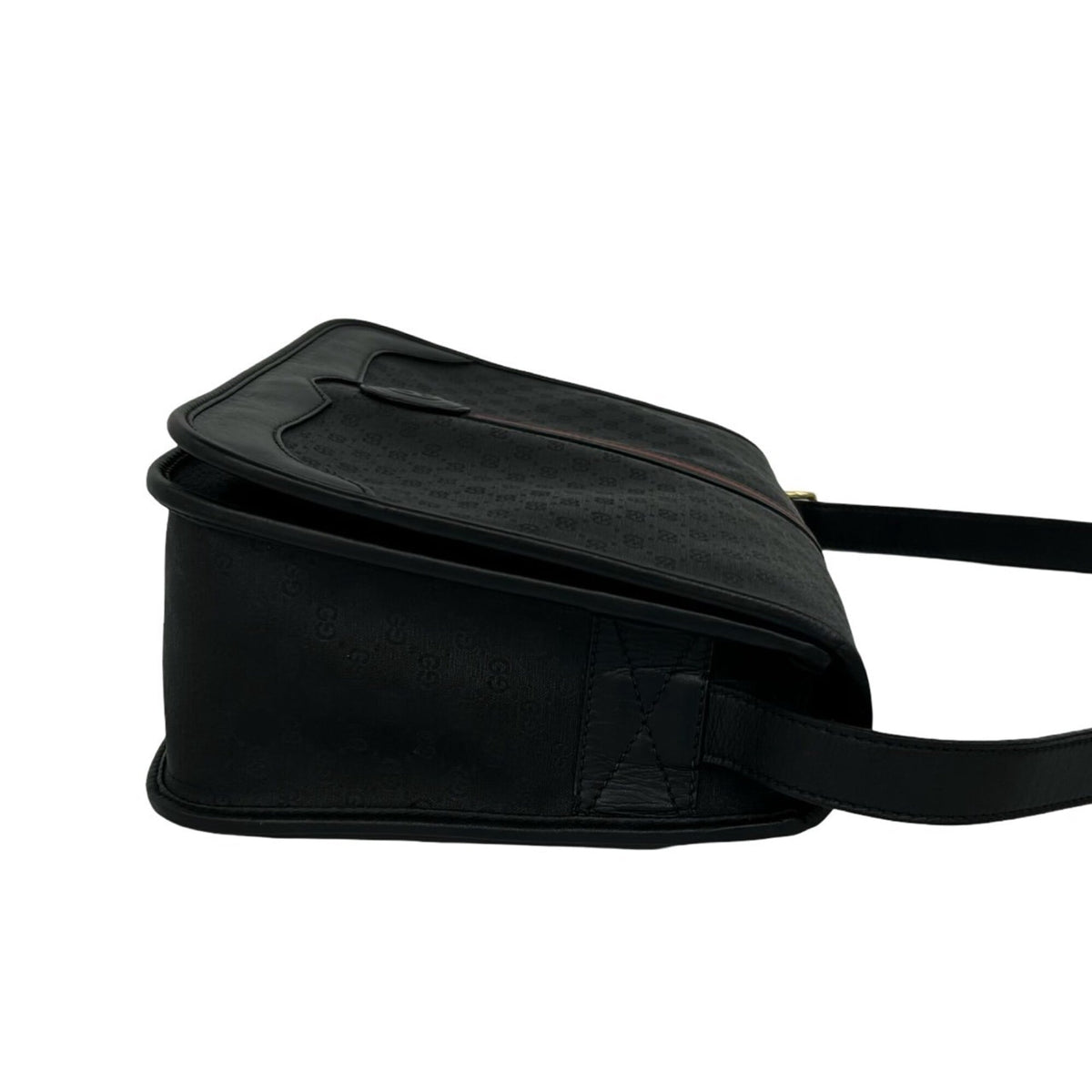 Gucci Black Leather Pvc Pochette Shoulder Bag (Pre-Owned)