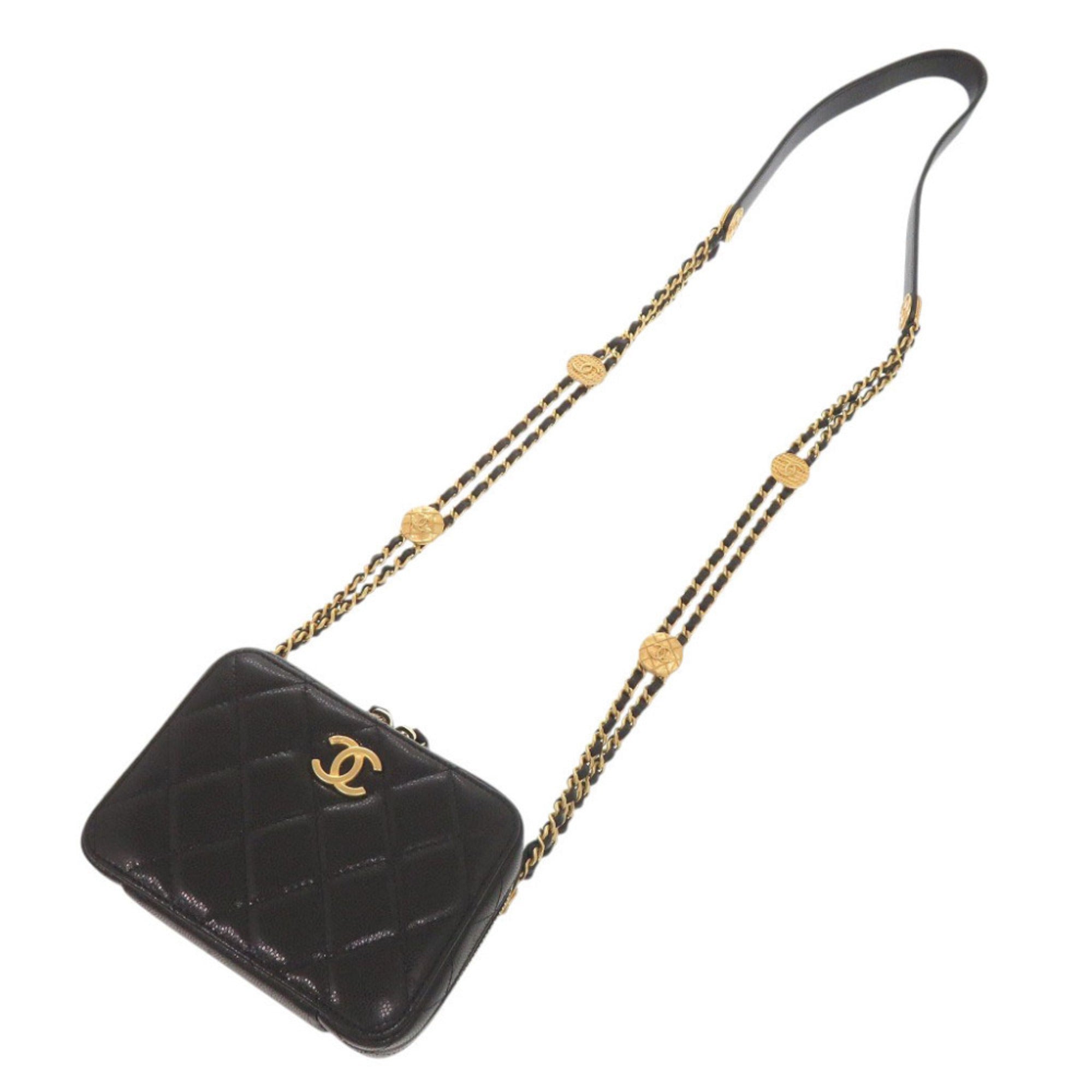 Chanel Black Grained Calfskin Shoulder Bag (Pre-Owned)