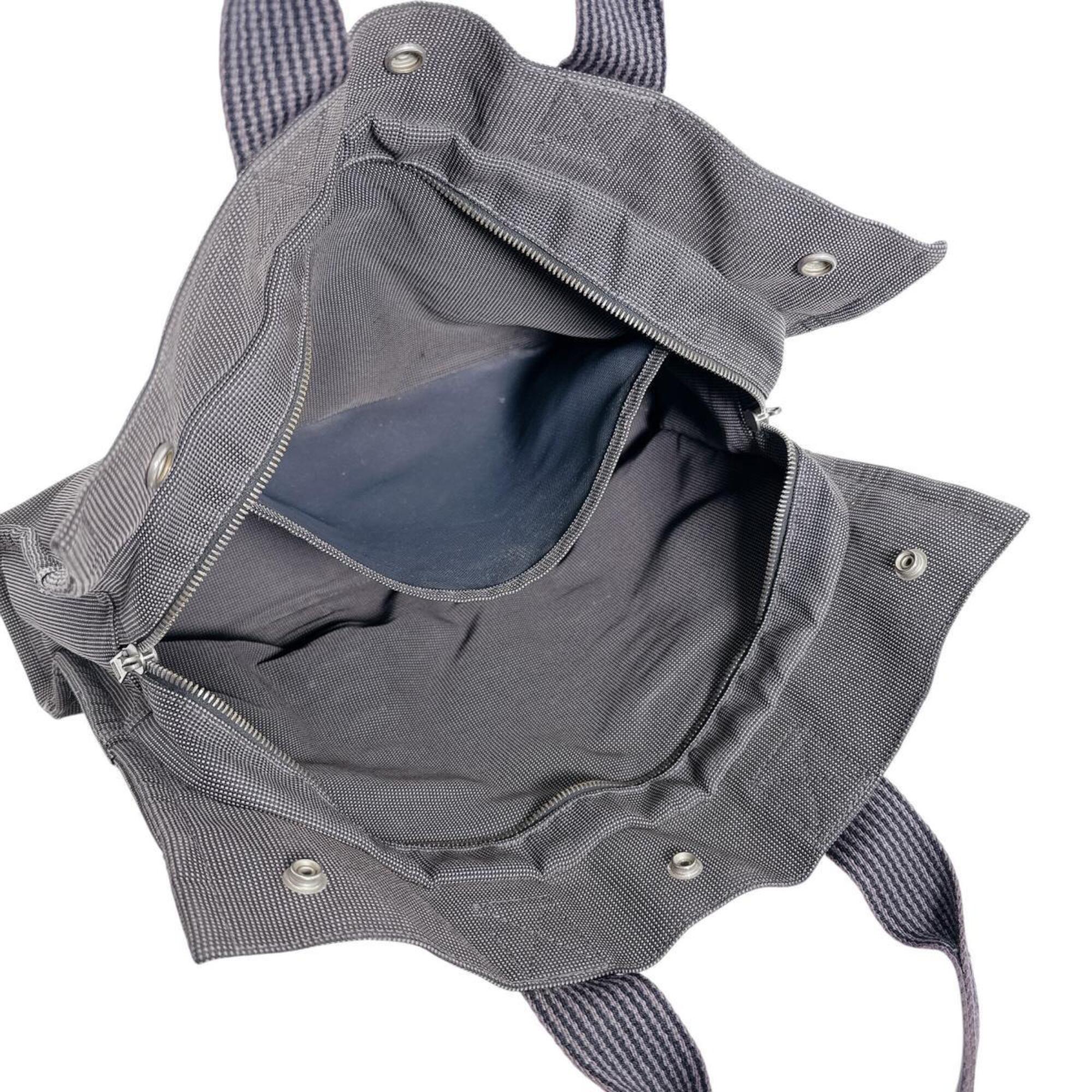 Hermes Her Line Gray Nylon Polyester Handbag Tote Bag (Pre-Owned)